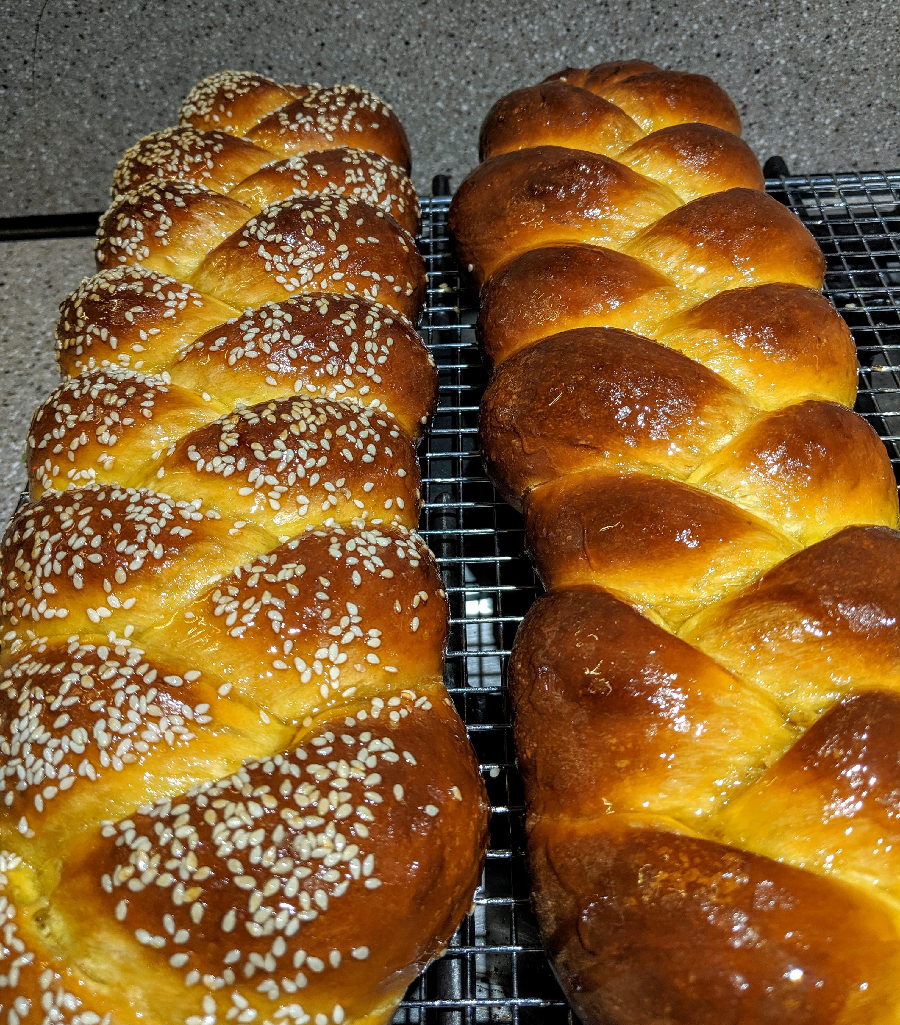 Saffron Challah glazed with honey (recipe from Modernist Bread) r/Breadit