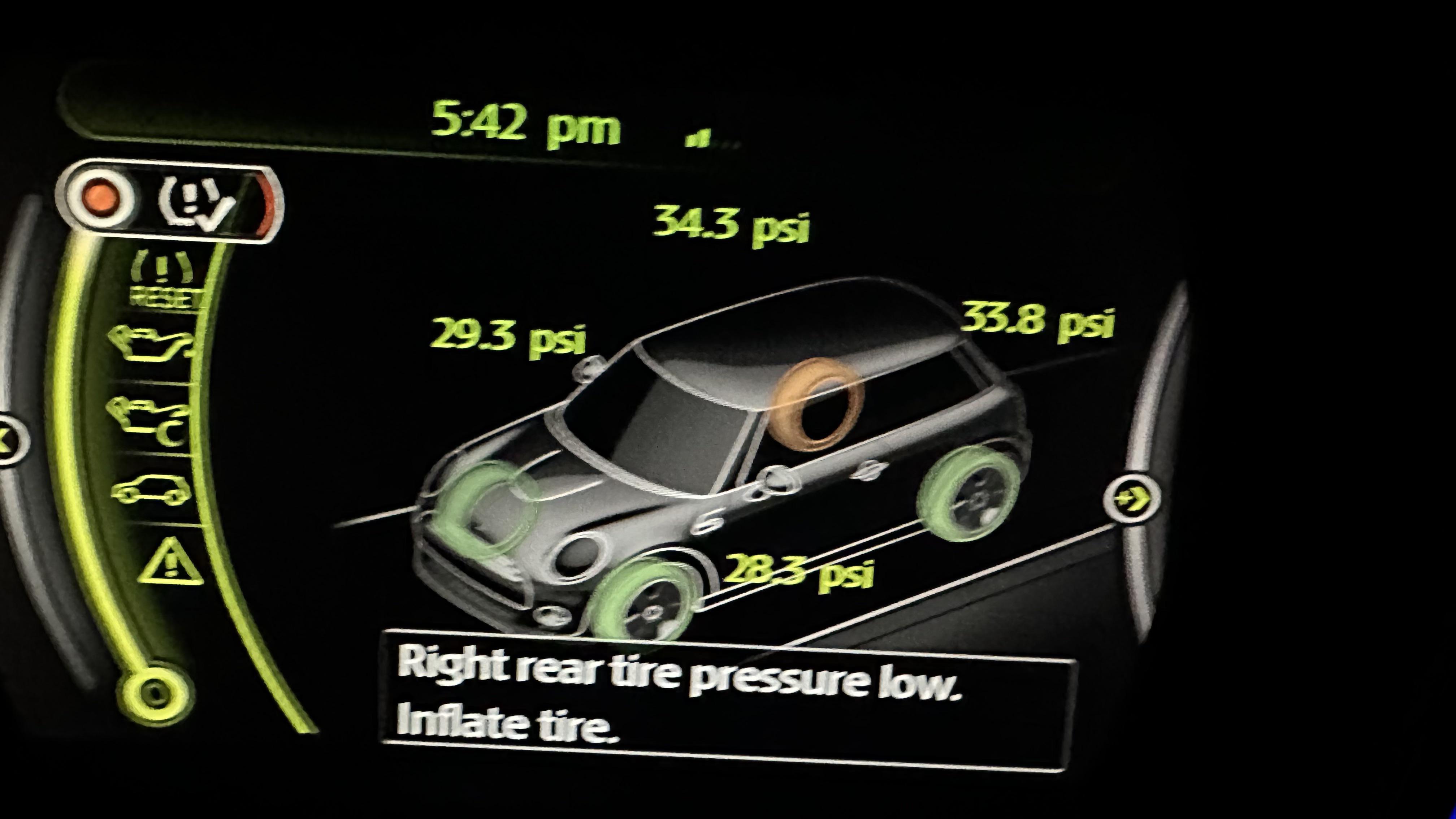 Low pressure warning : r/MINI
