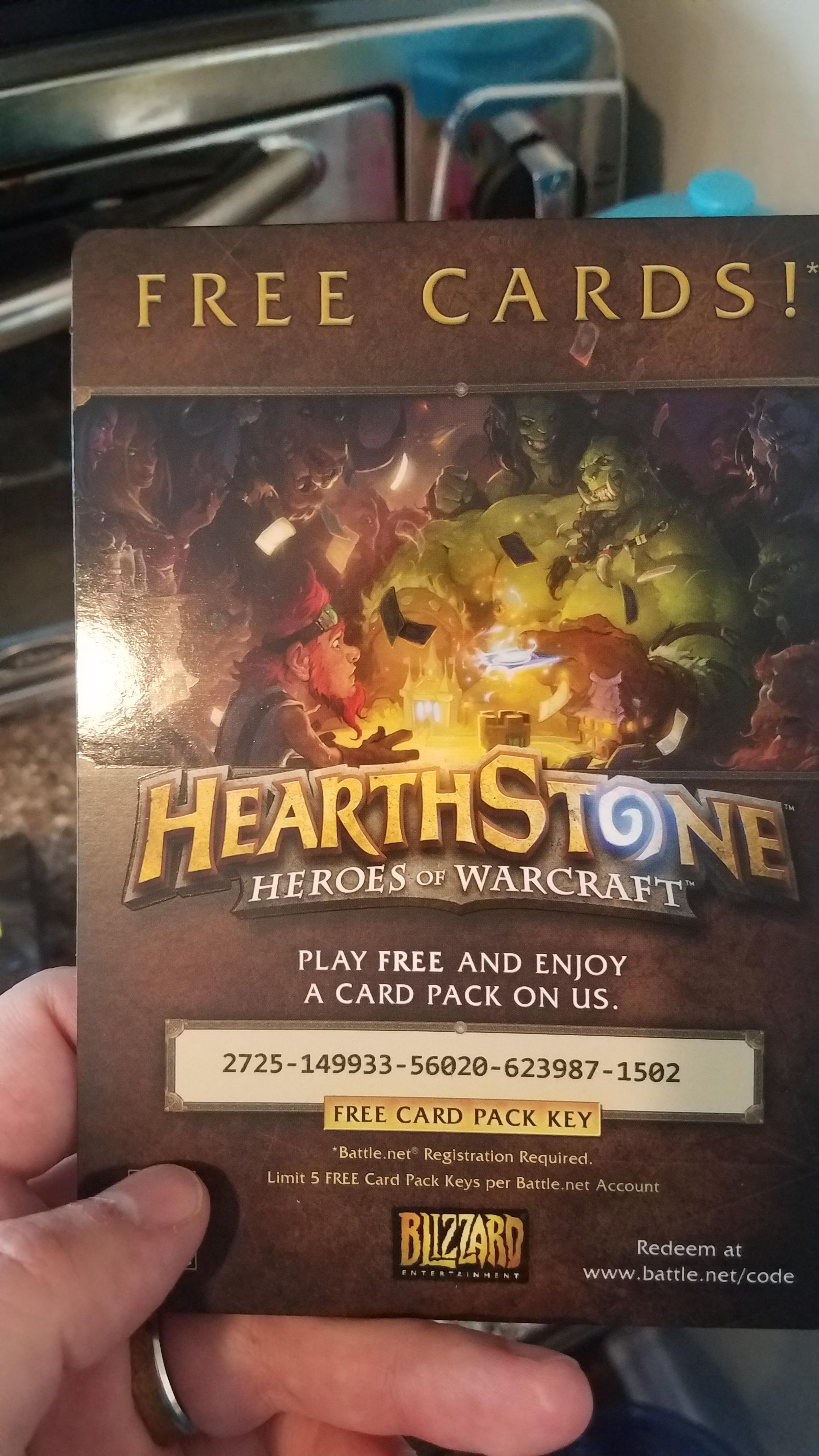 Free code r/hearthstone