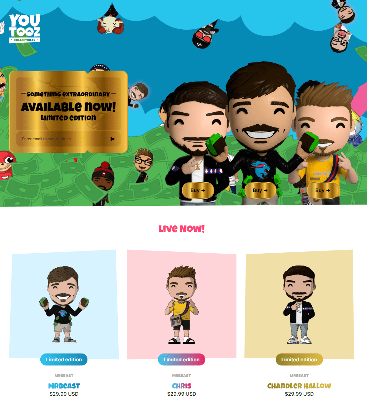 Mr Beast ,Chris & Chandler are Available Now r/Youtooz