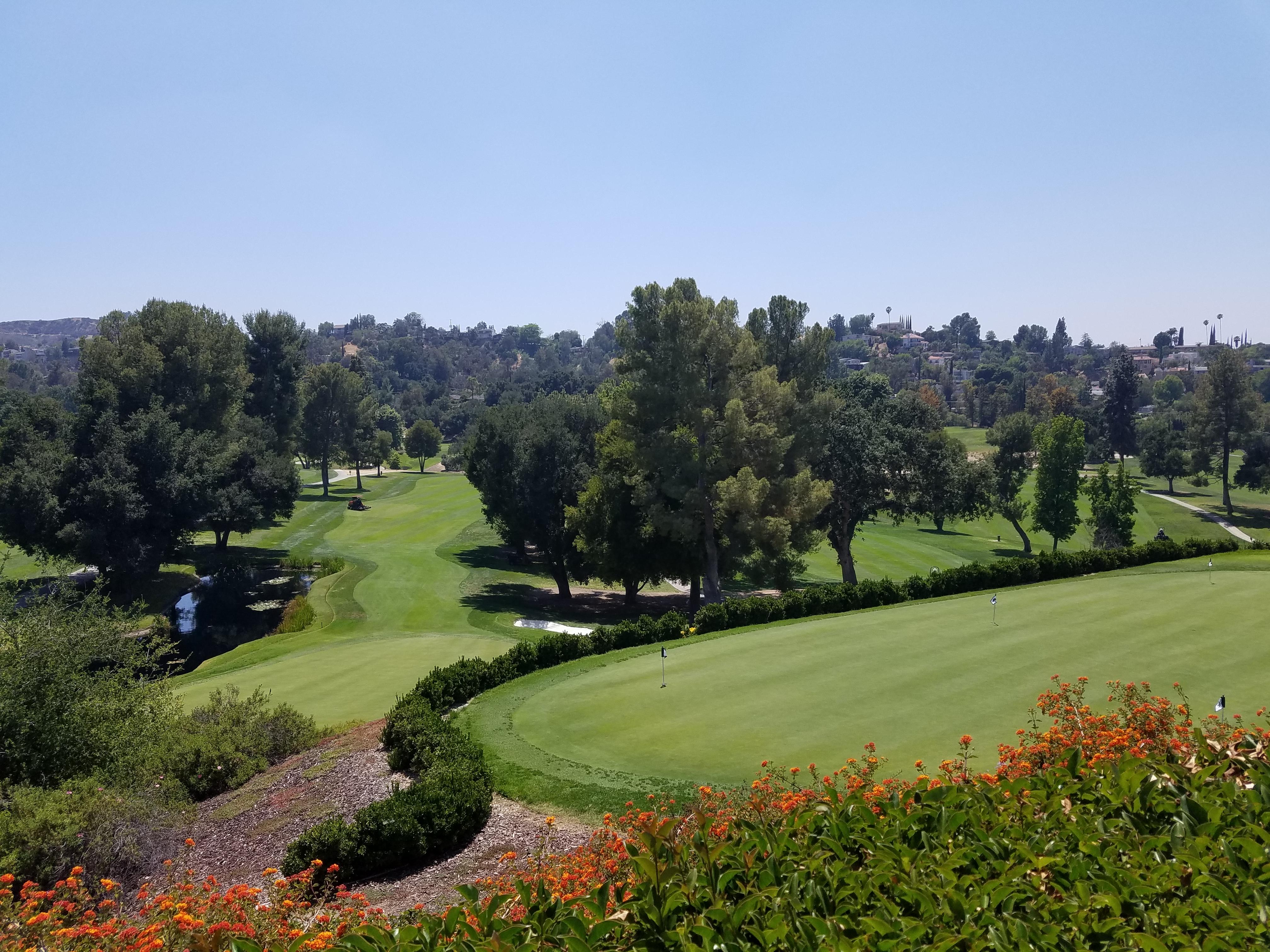 Looking over the 9th green at Woodland Hills CC r/golf