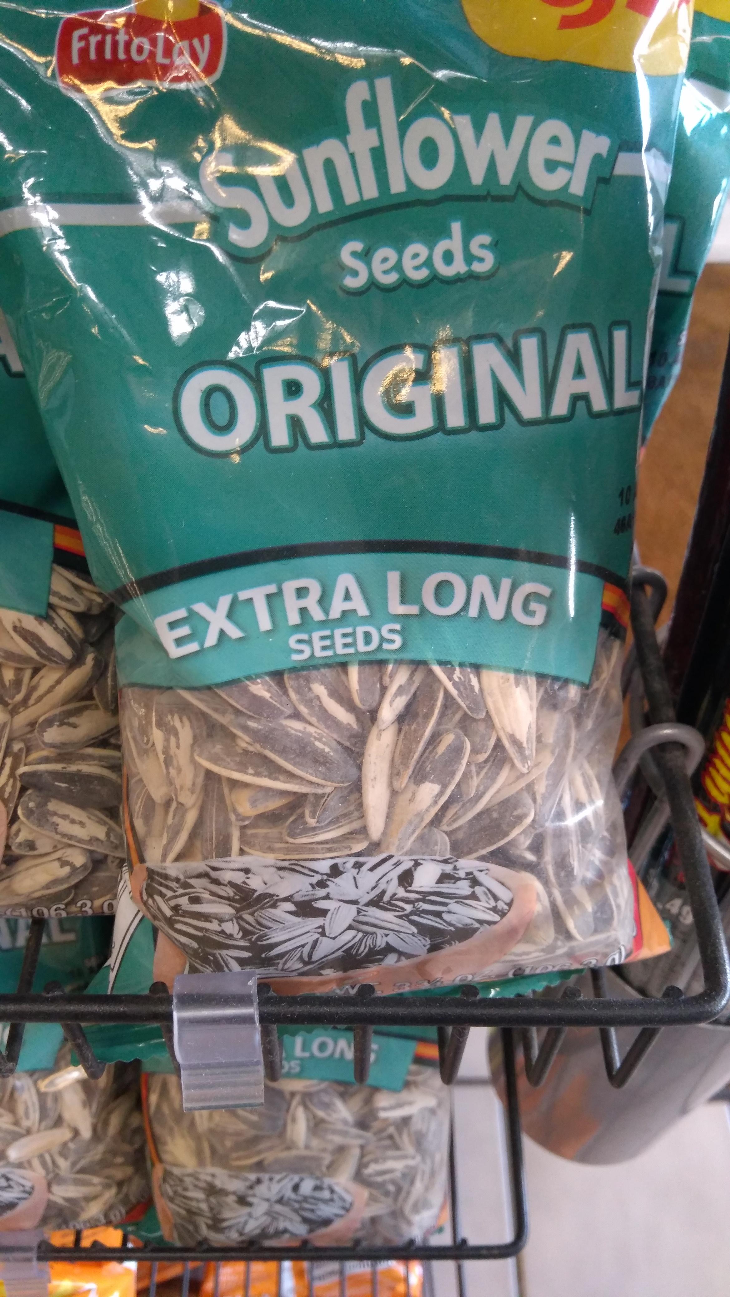 A gas station in Wisconsin sells extra long sunflower seeds r