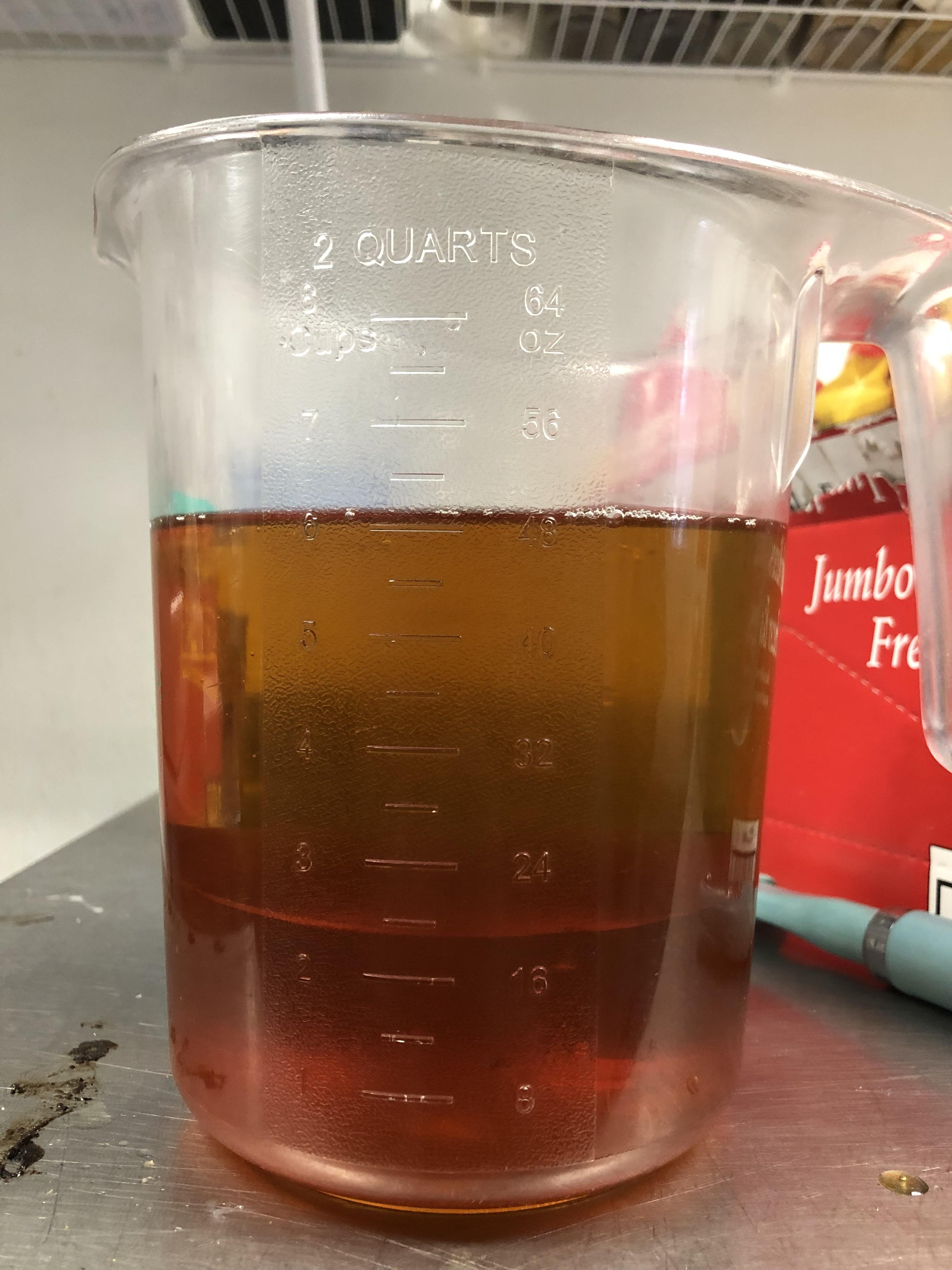 2 cups each of apple juice, apple cider vinegar, and honey. Science is