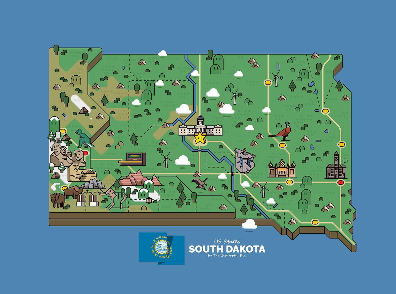 Thank you to everyone here who helped!, South Dakota Map in Mario