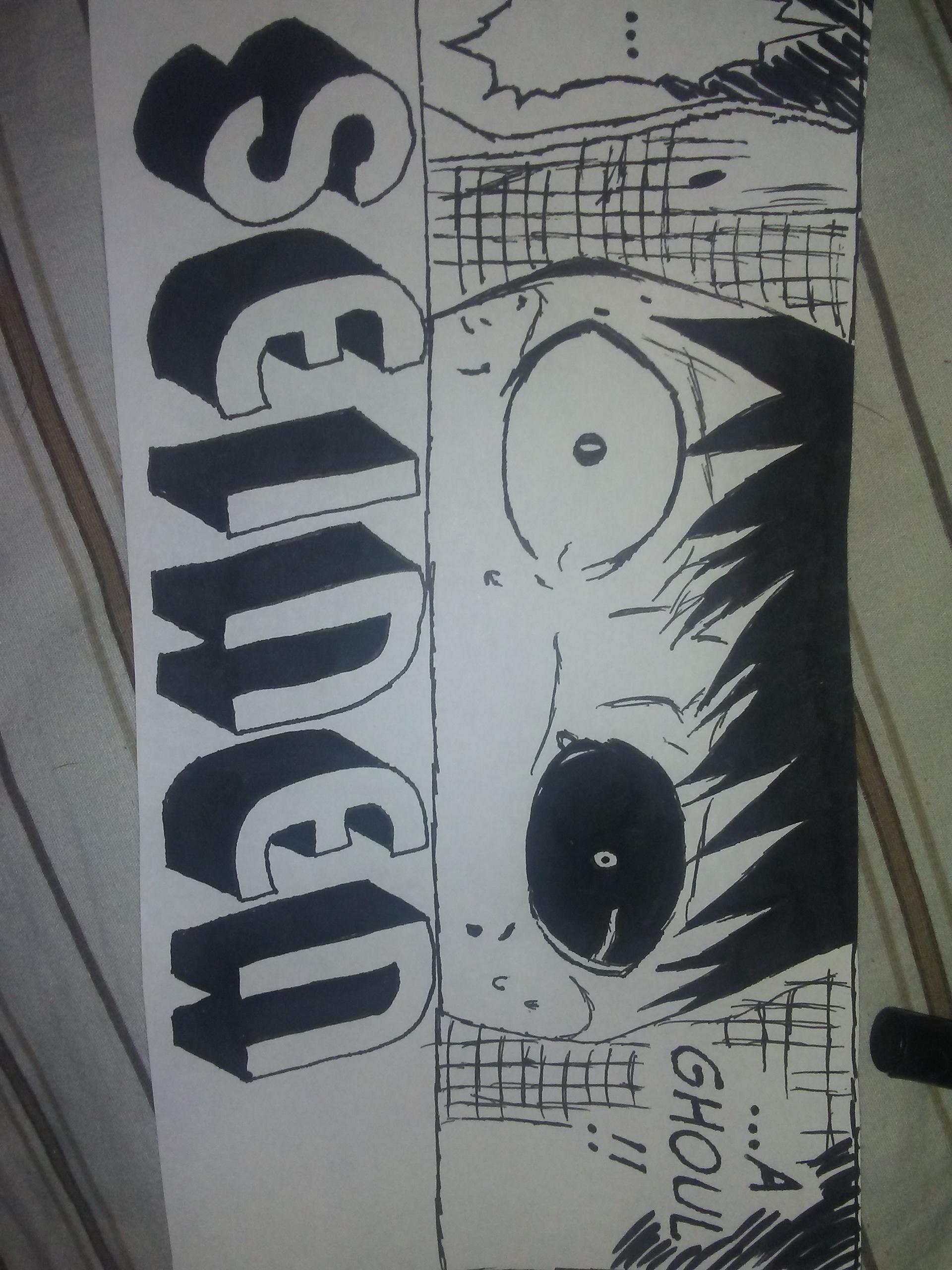 Tokyo Ghoul Kaneki Manga Panel i drew for a class TokyoGhoul