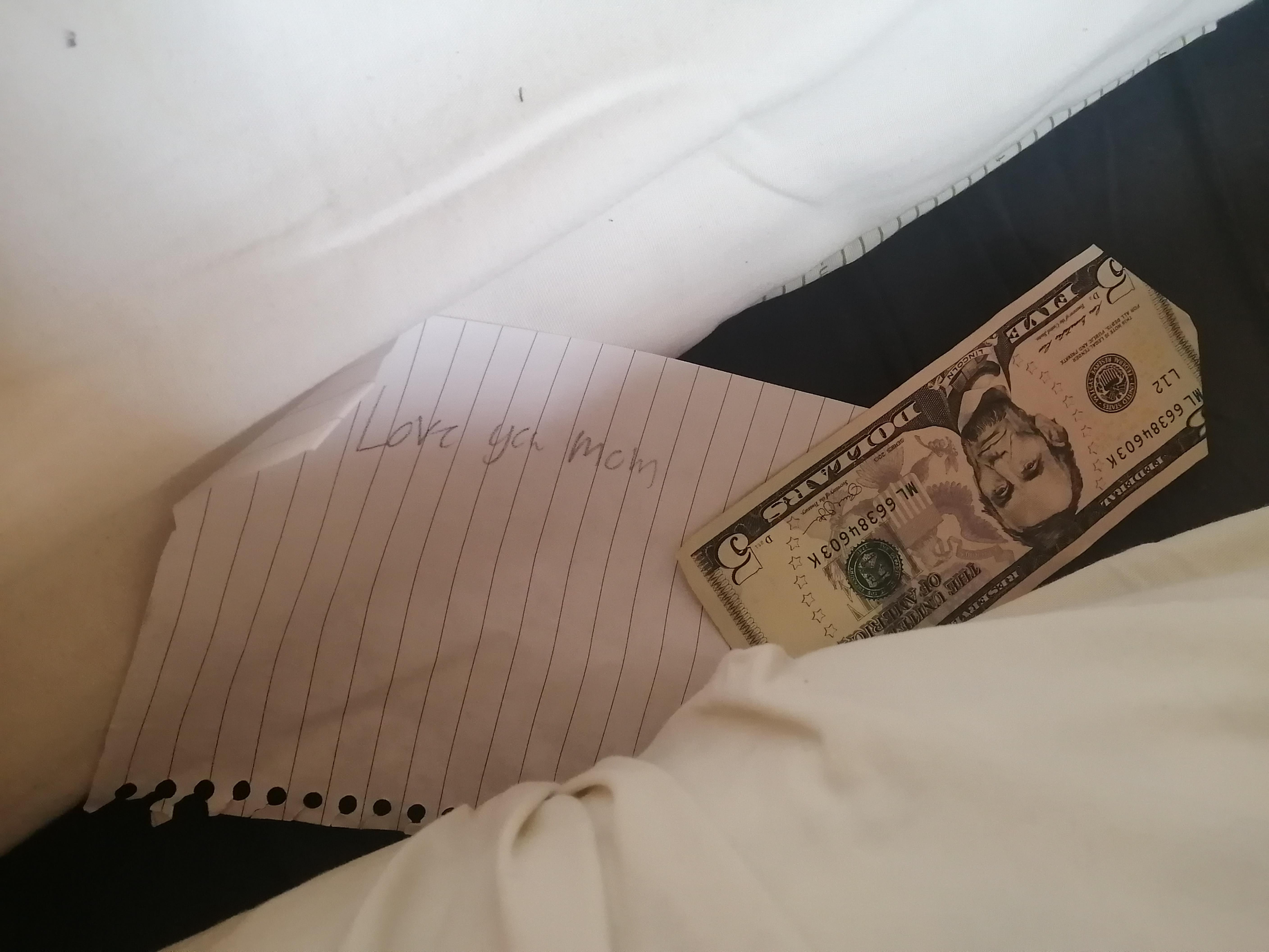 My little brother left a note under his pillow for the "tooth fairy
