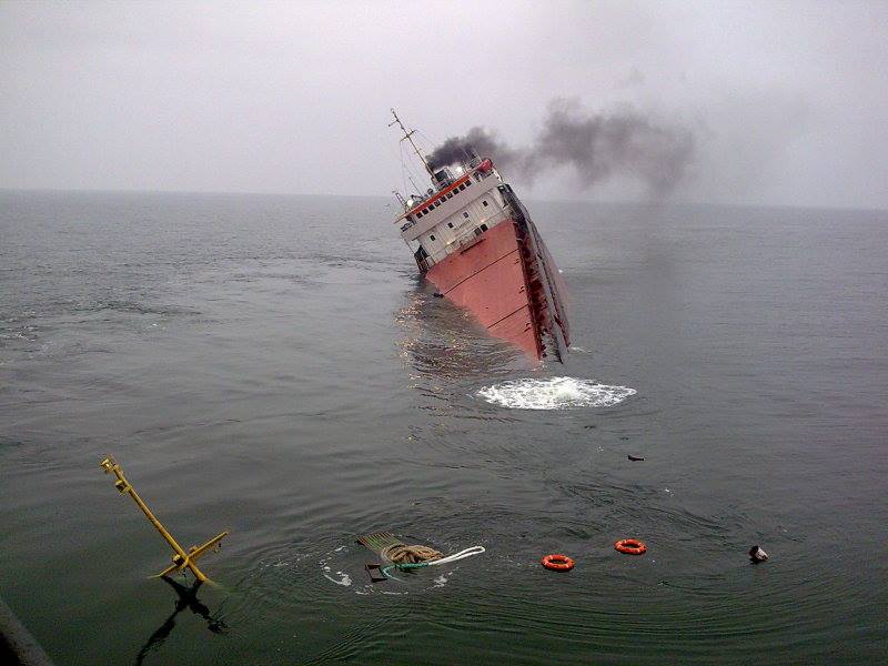 This is the "Beryl" after a collision with the "Santa Victoria" in the