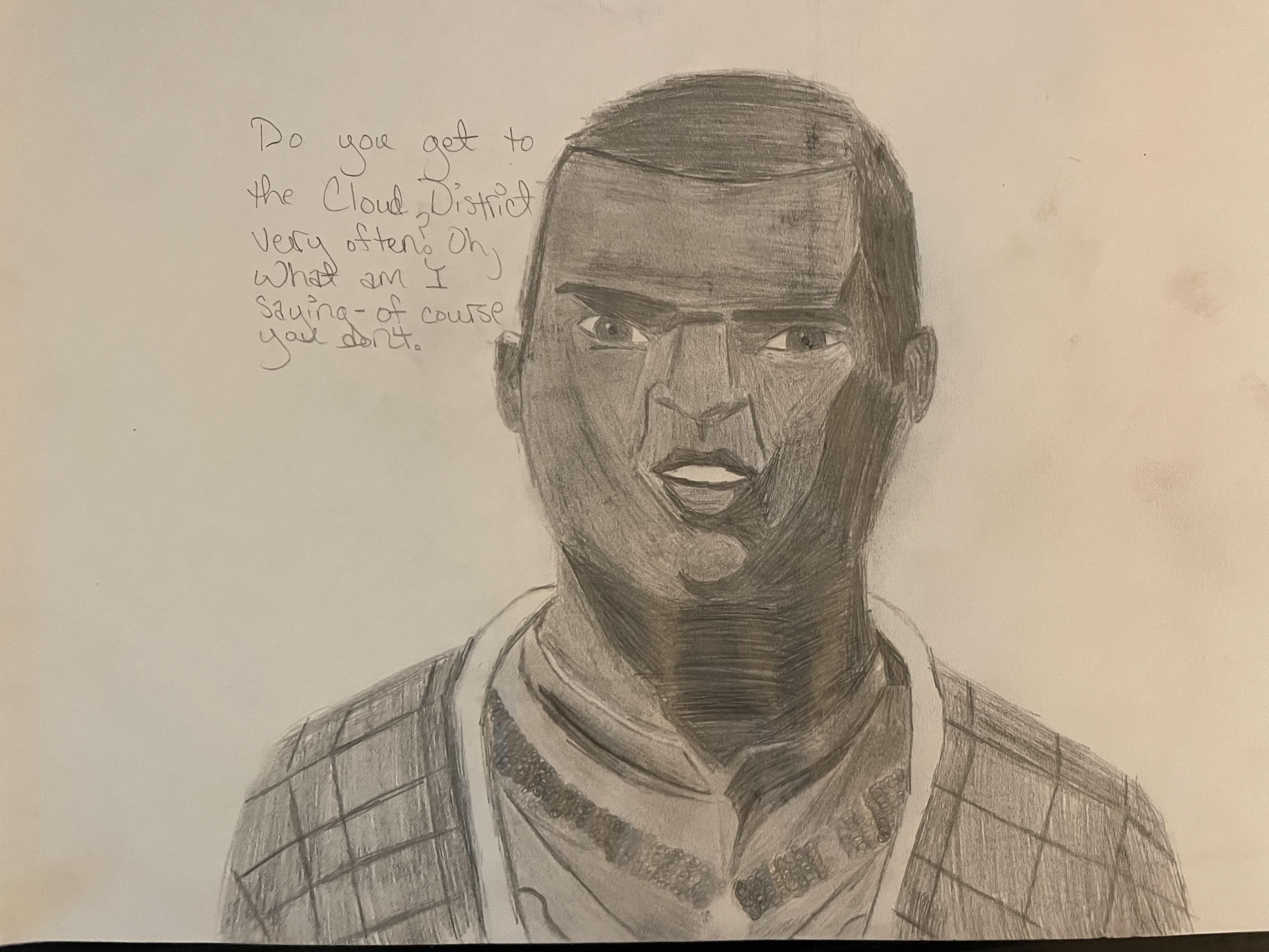 My drawing of Nazeem. r/skyrim