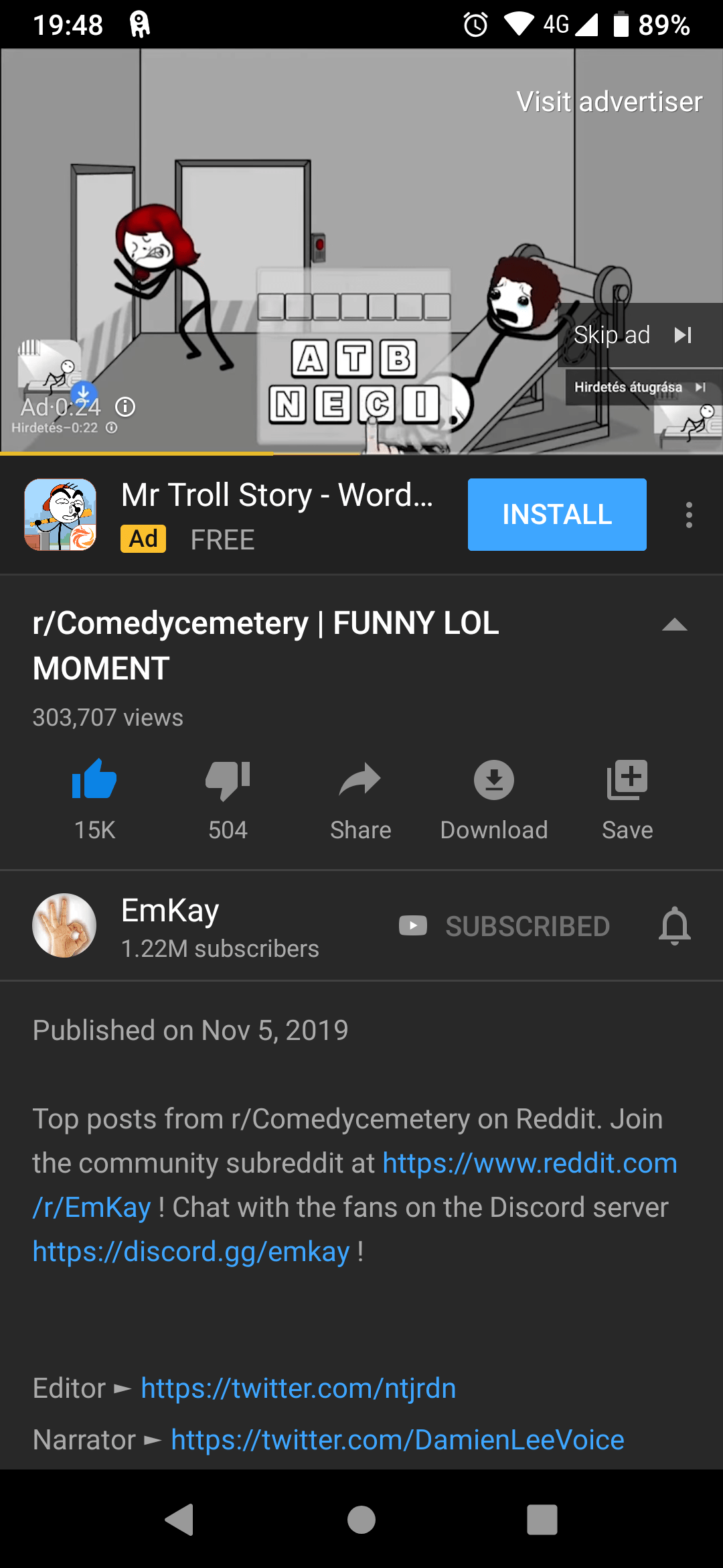 They just screen recorded a clickbait game's ad and put it as theirs