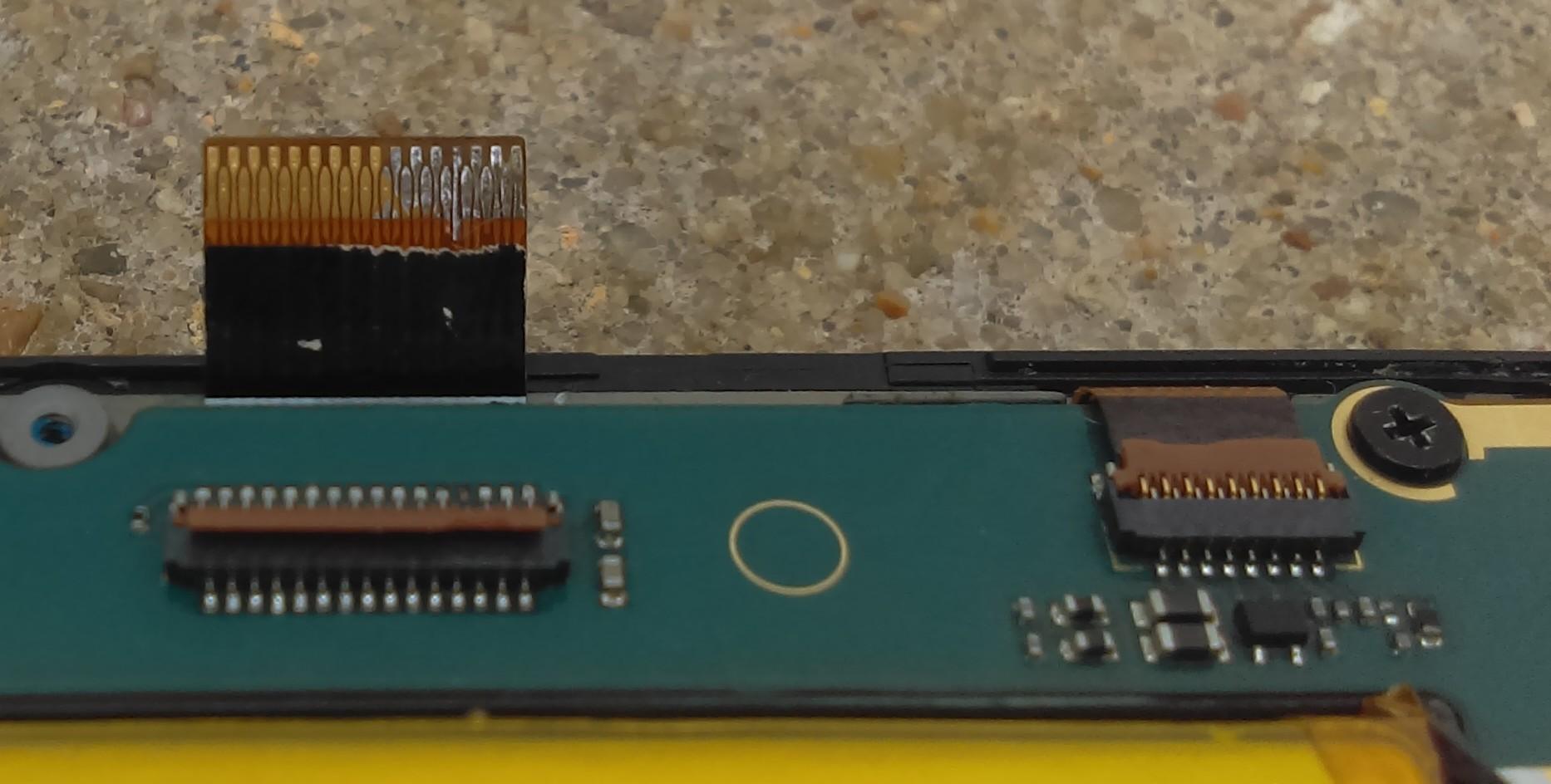 I see your torn ribbon cable repair, and match you my corroded ribbon