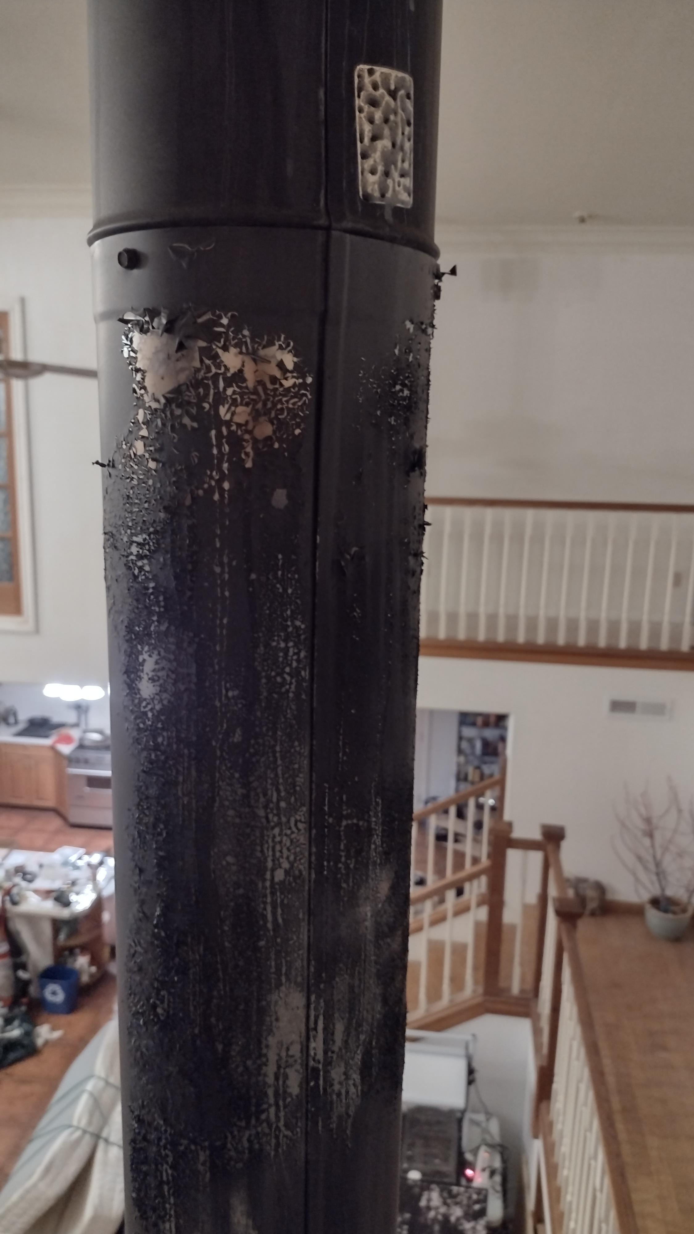 Paint is peeling on chimney? Is my fire too hot? r/woodstoving