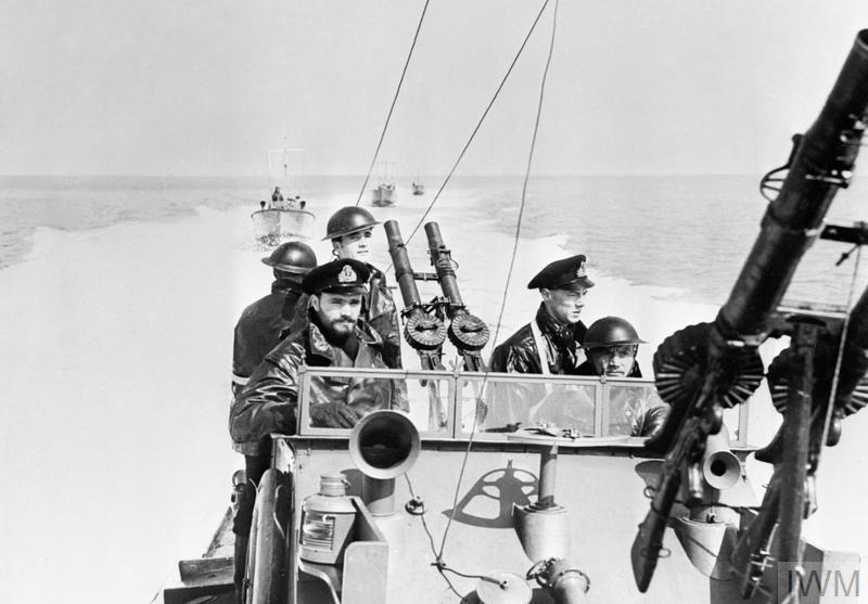 Lead Royal Navy Motor Torpedo Boat on patrol with other boats with two