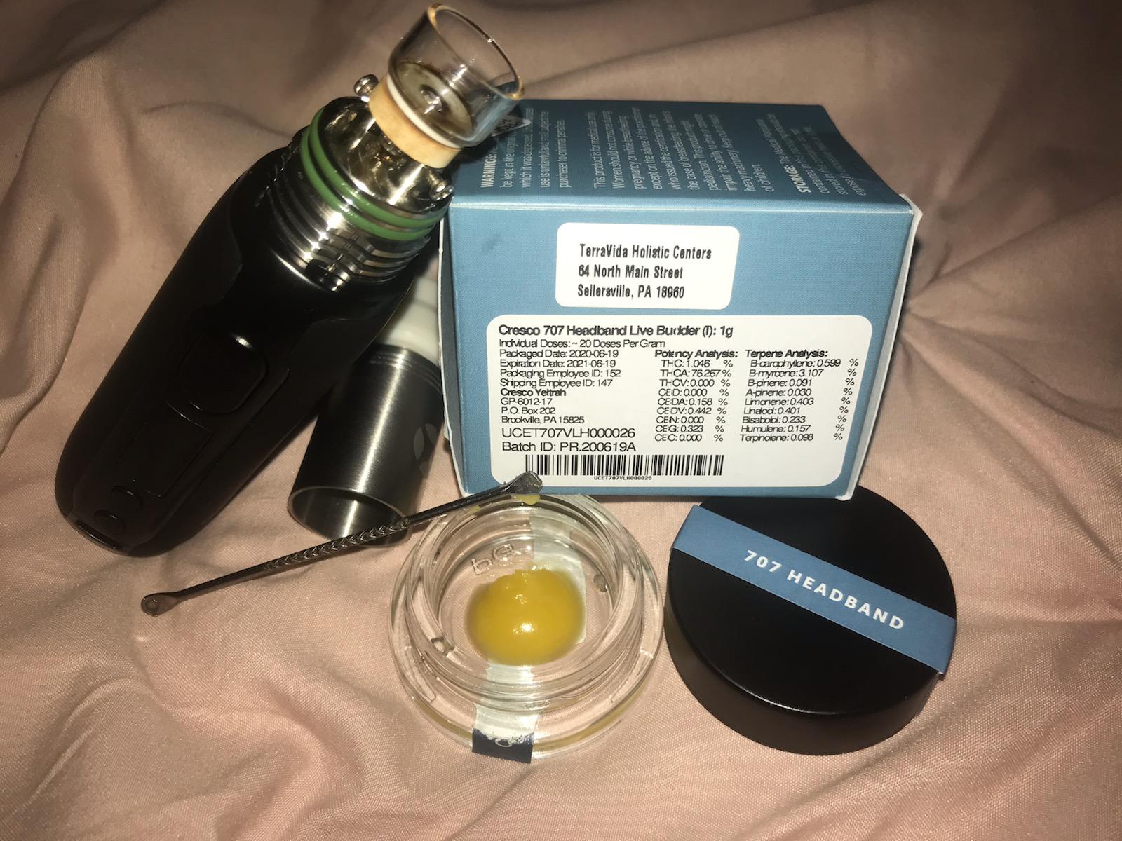 Cresco 707 Headband Live Budder and the DT v4 💙Great way to end the day