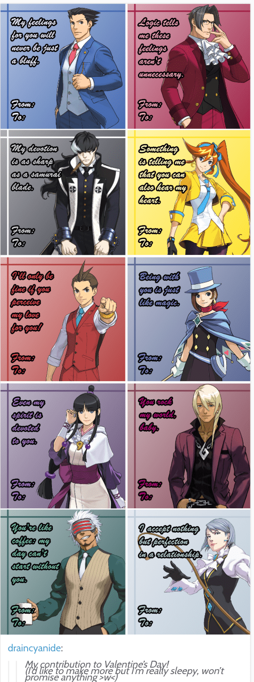 Ace Attorney Valentine Cards r/AceAttorney