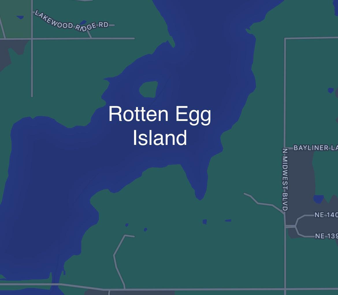 We have named the island in Arcadia Lake r/Edmond