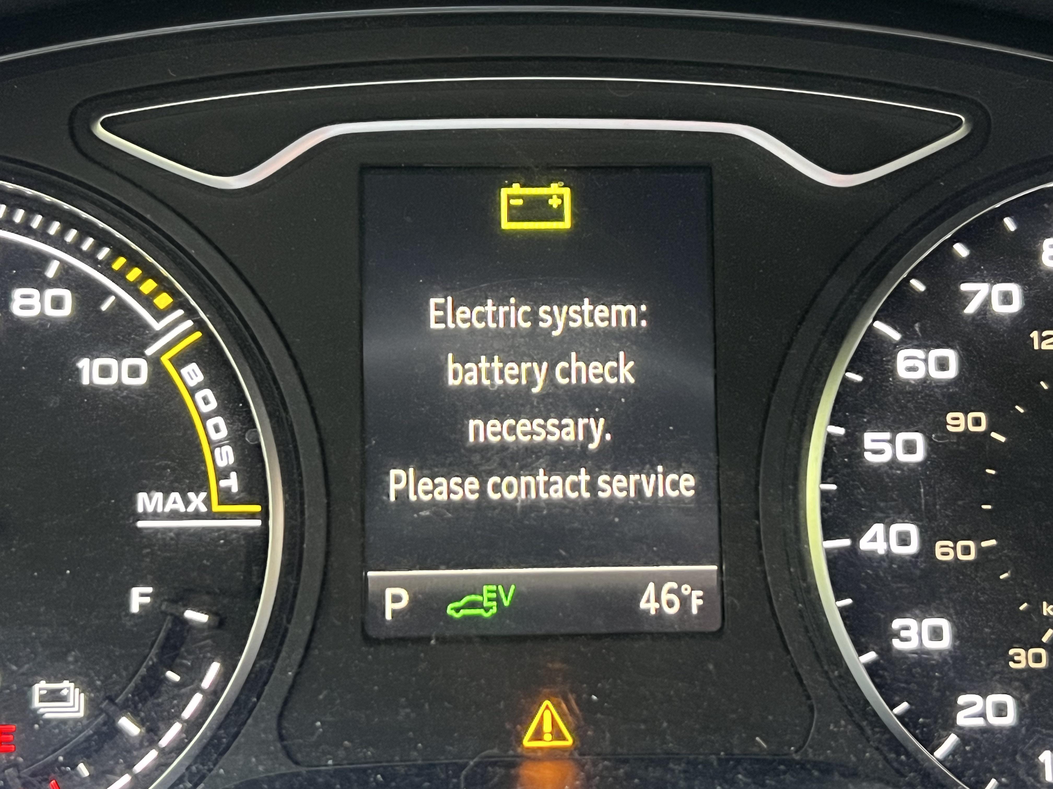 2016 Audi etron battery error message anybody know what’s happening