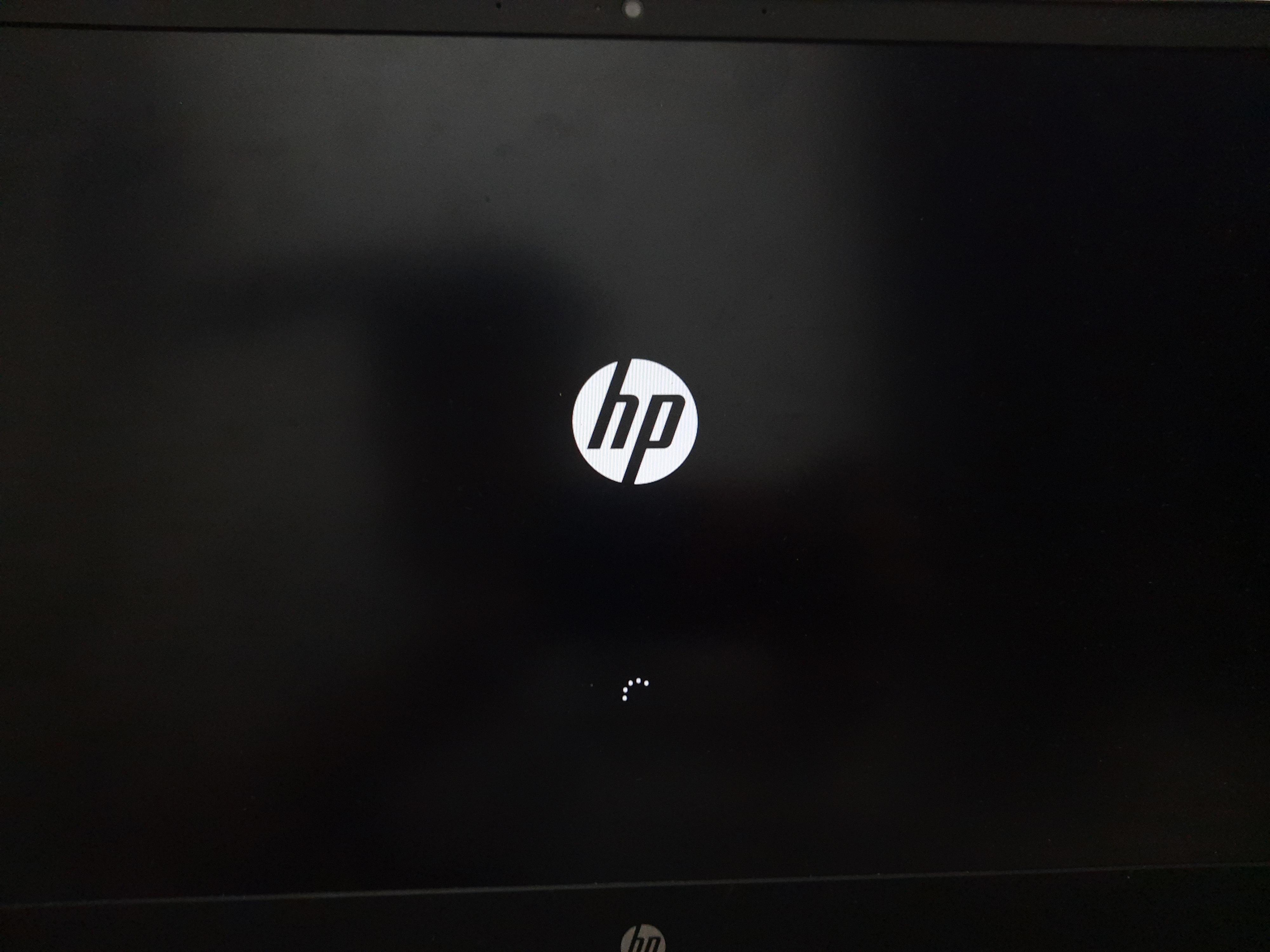 HP Pavillion stuck at the logo..! The dots would spin for a second and