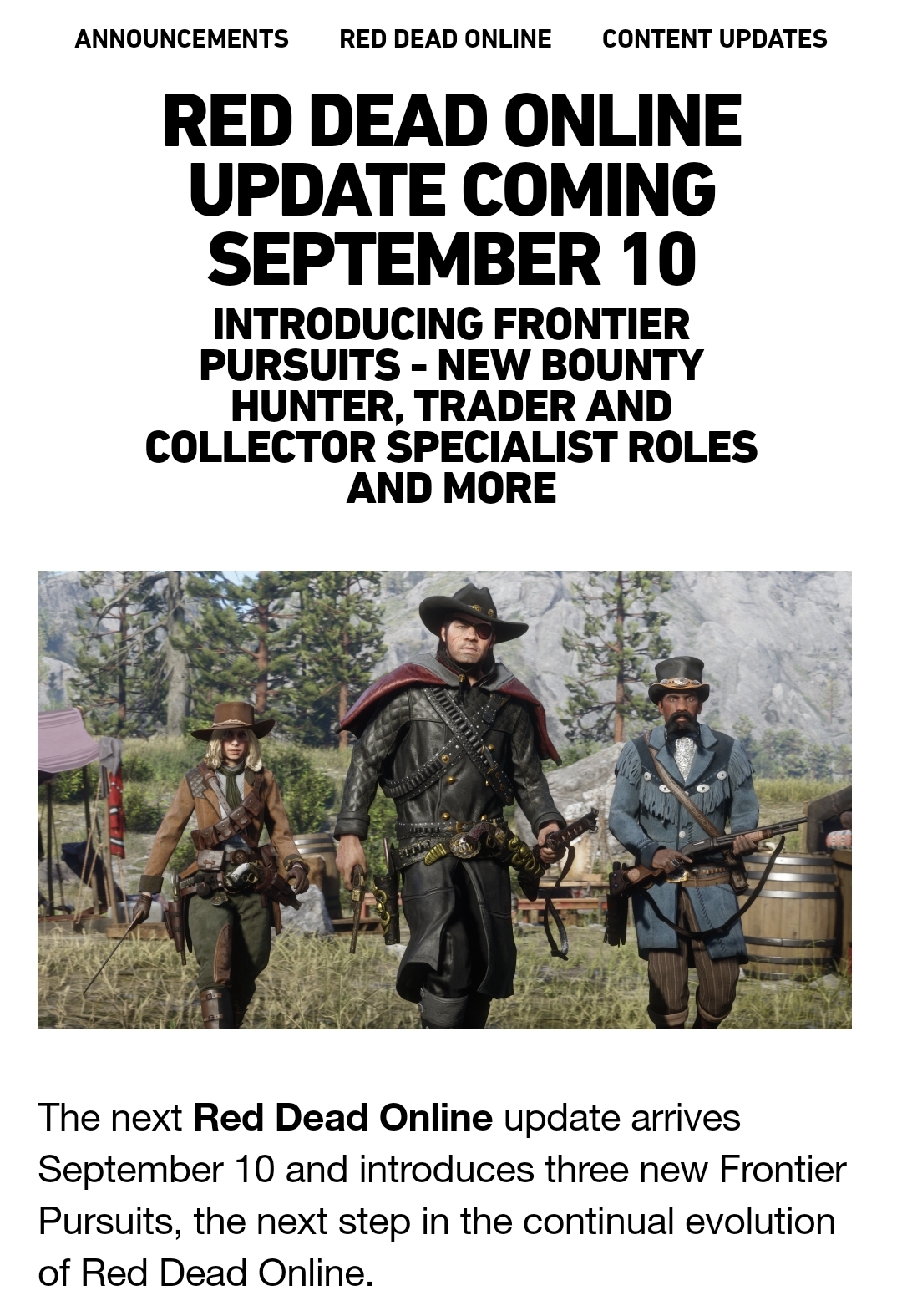 RDR2 Online Update September 10th r/LesbianGamers