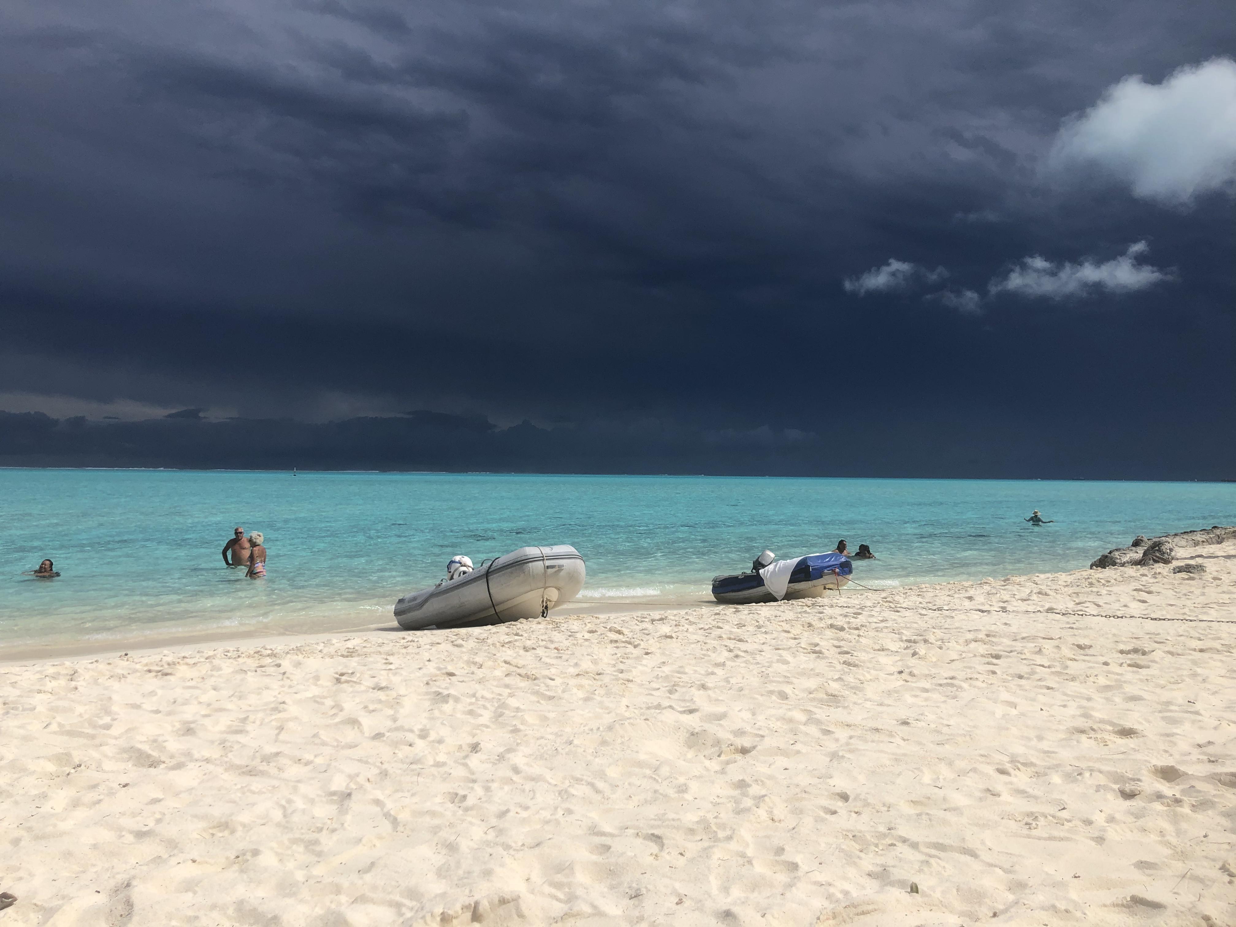 Stormy weather at Bora Bora, French Polynesia. It's not unusual to take