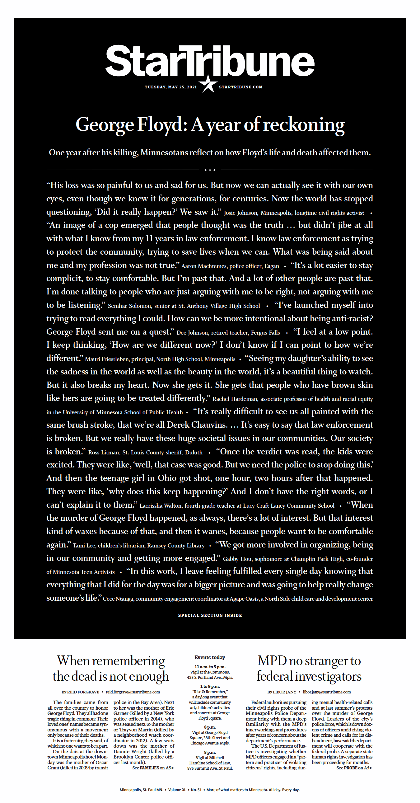 The front page of the Star Tribune today r/Minneapolis