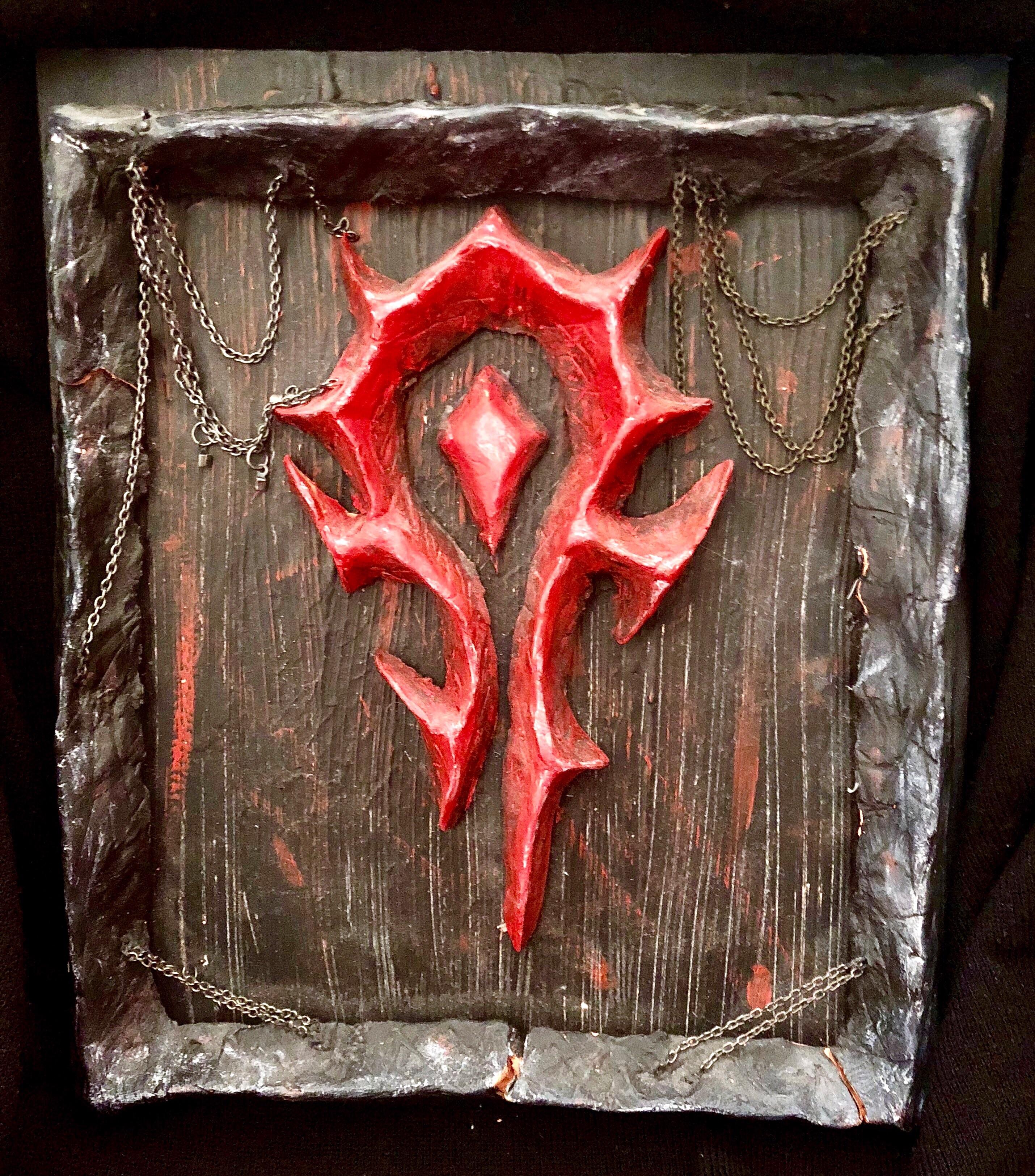 I’ve done this horde sign from clay and old earring chains. Hope you