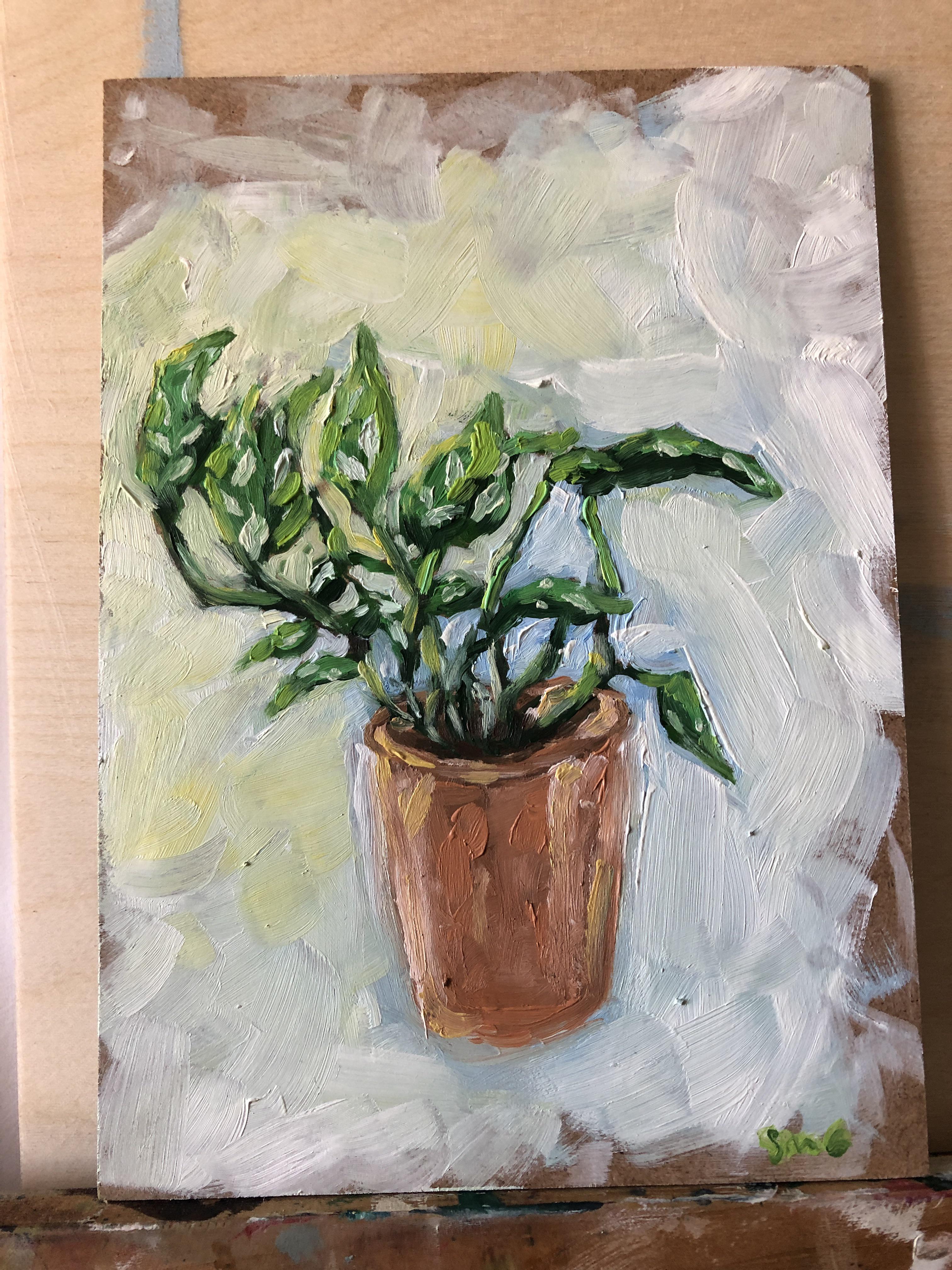 Still life, oil on hardboard ) painting