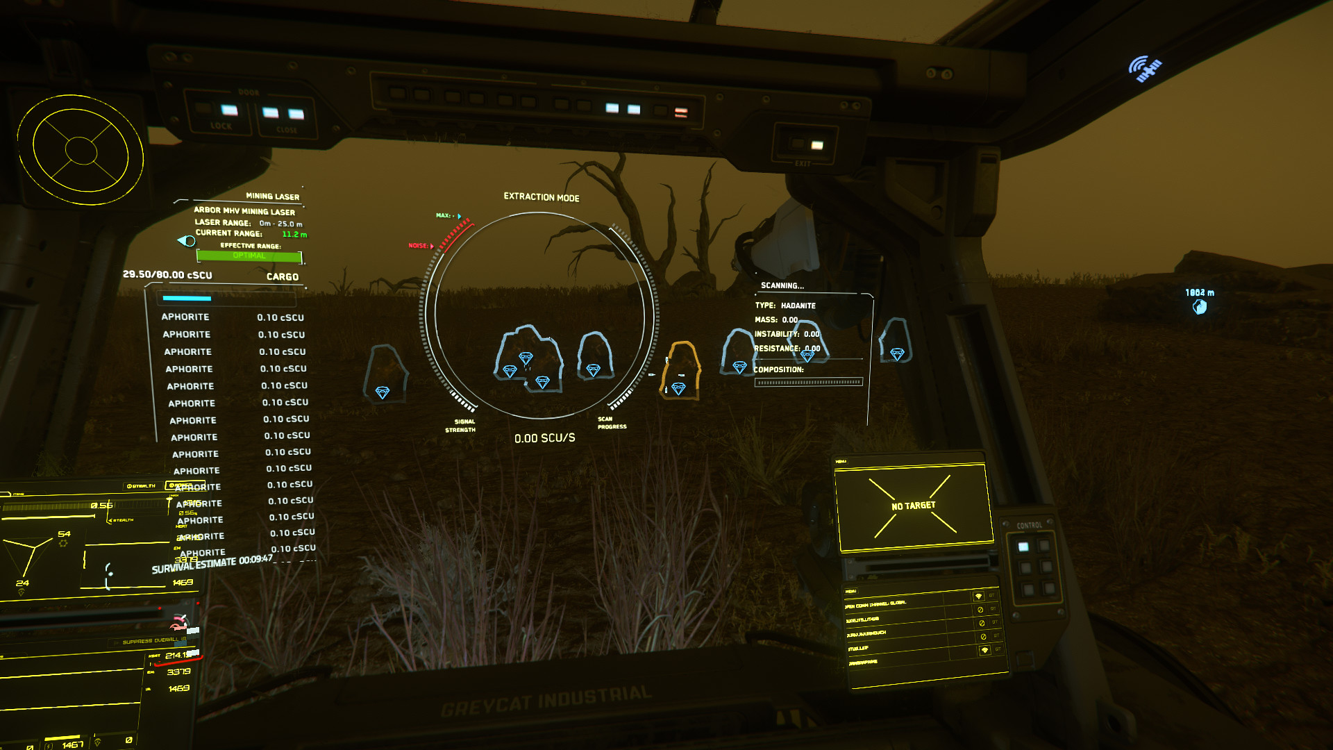 A cluster of 9 Hadanite stones and all minable!! Never knew this is