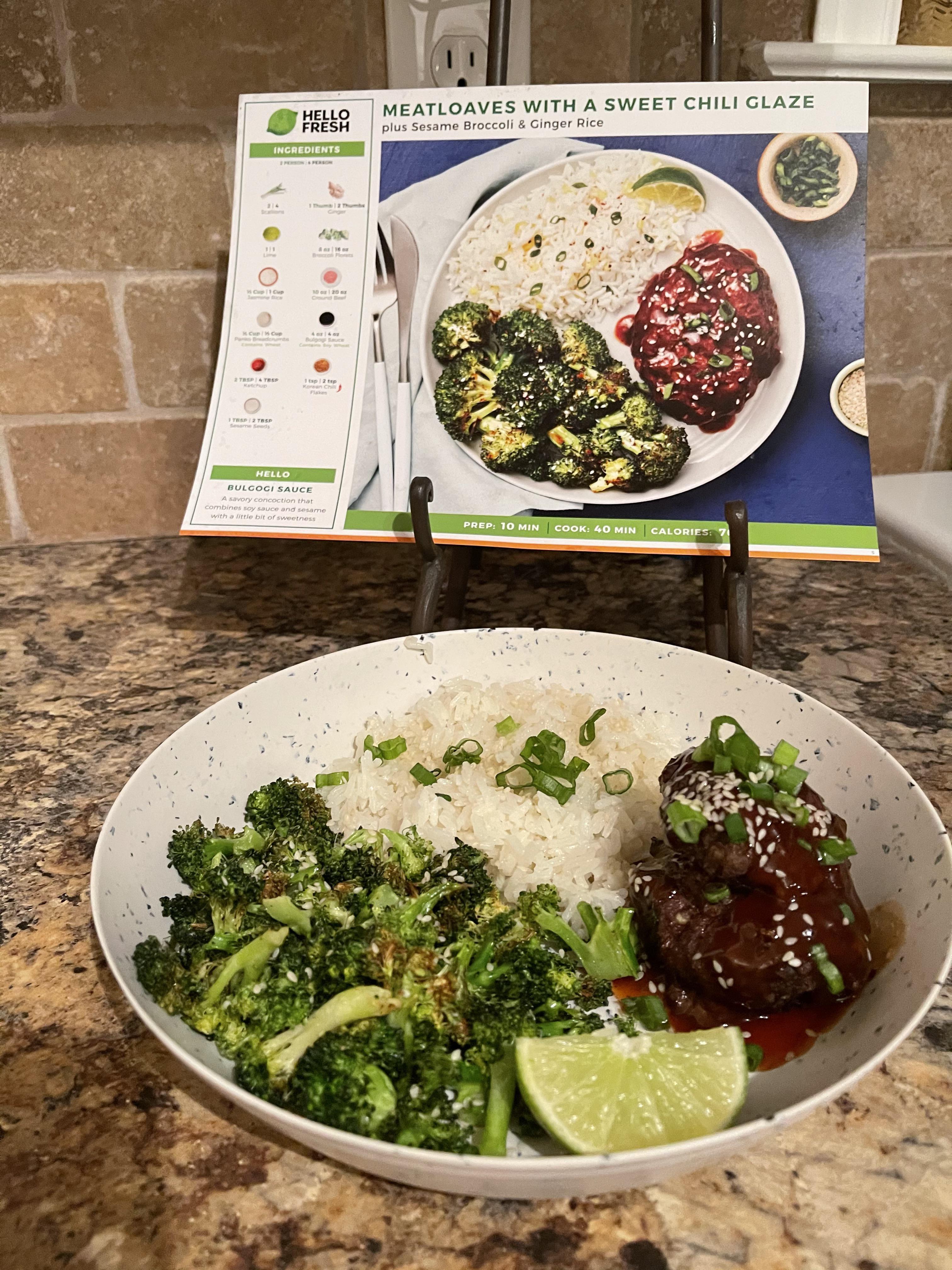 Meatloafs with sweet chili glaze r/hellofresh