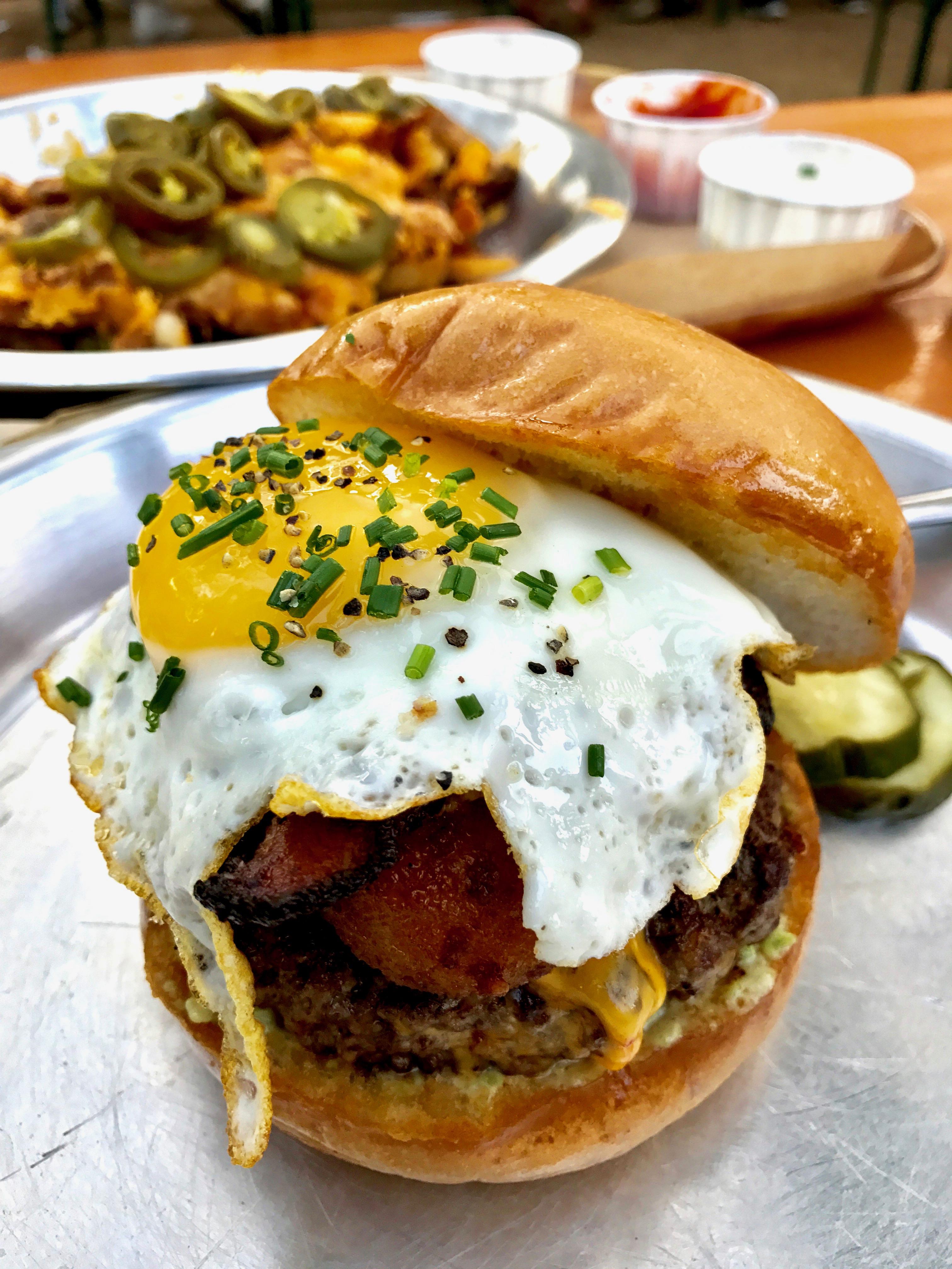 Fried Egg on Bacon Burger [OC][3024 × 4032] FoodPorn