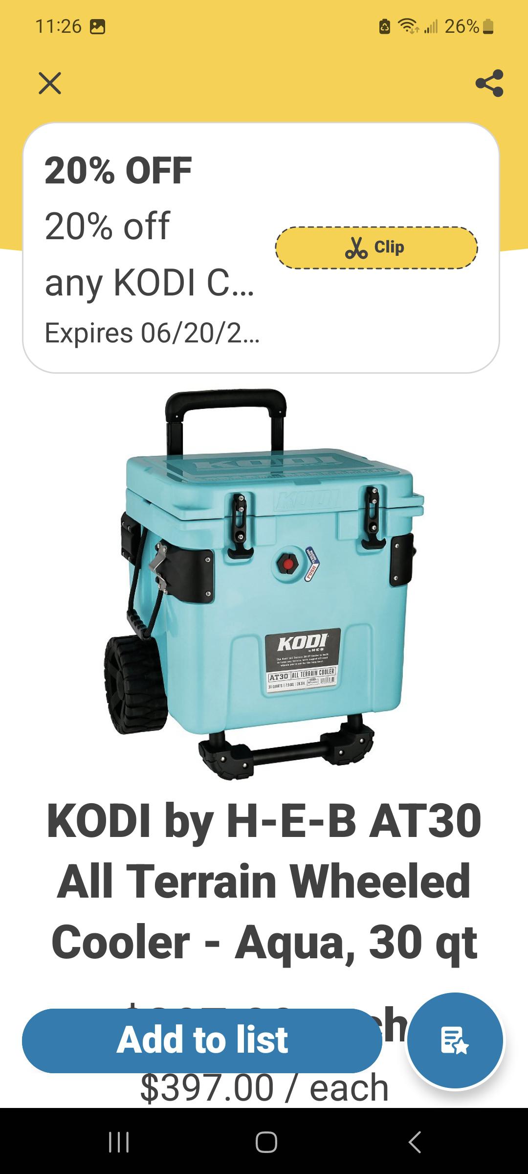HEB Kodi wheeled cooler worth it? r/HEB