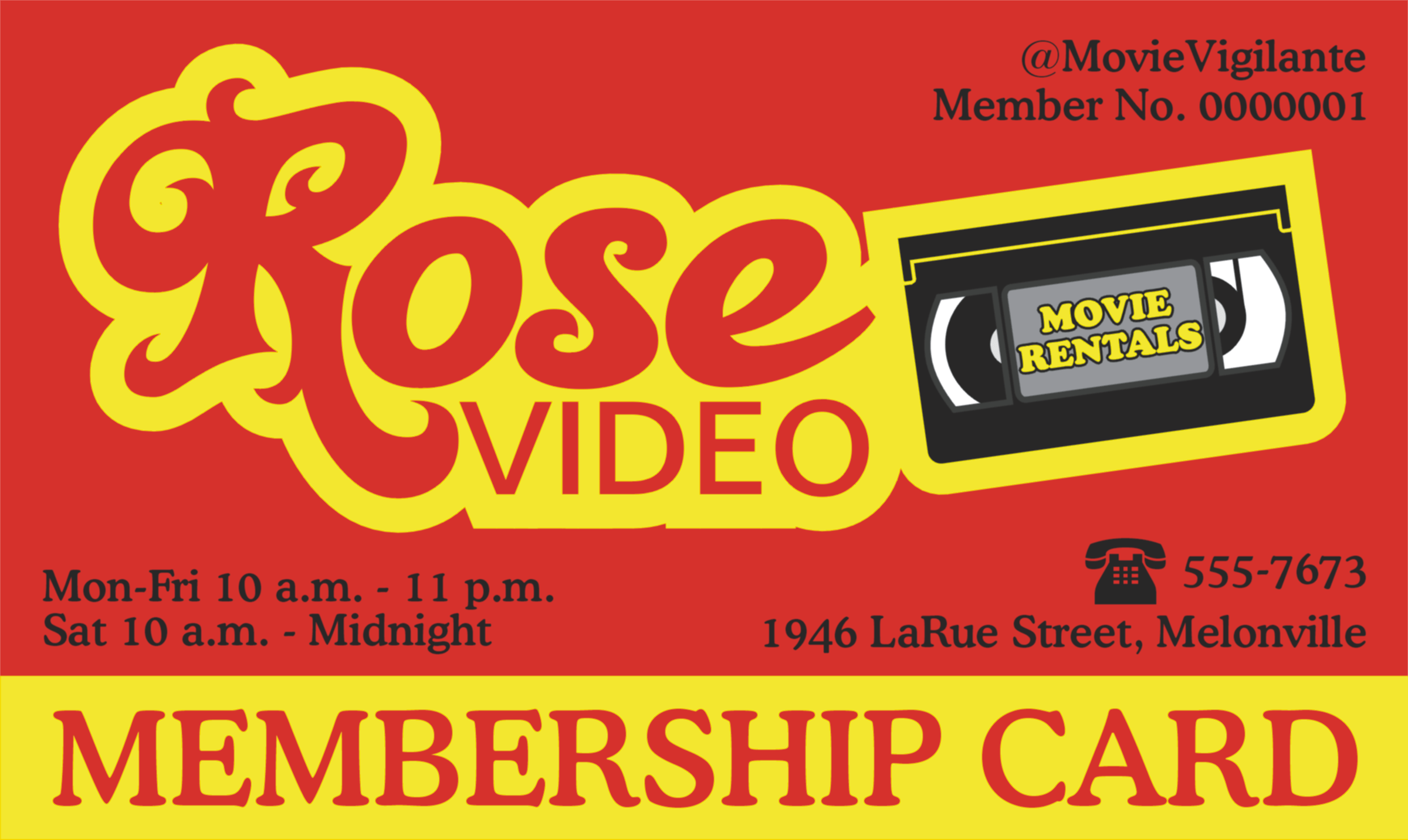 I designed my own Rose Video membership card (Schitt's Creek) r
