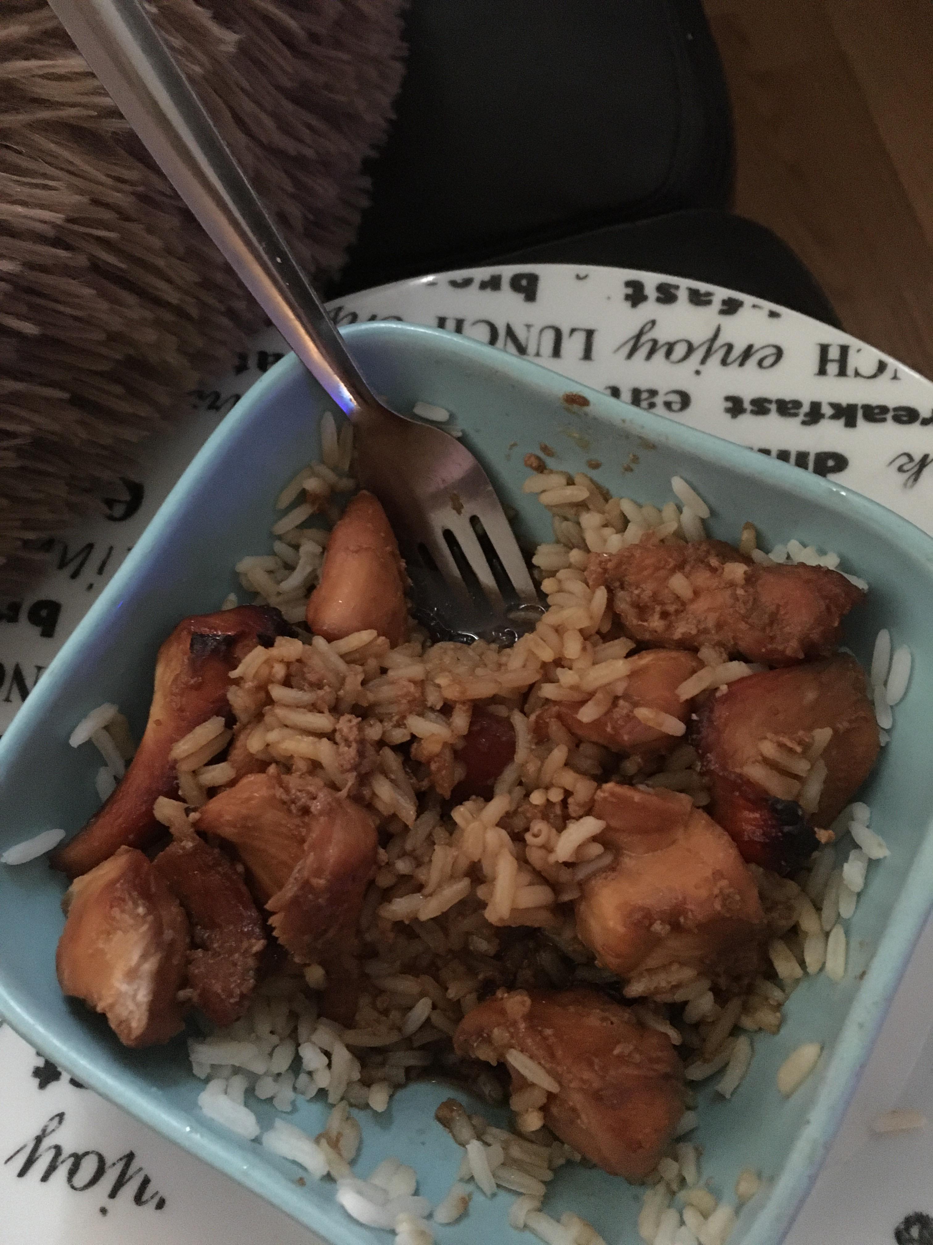 Honey and soy sauce chicken with rice ! r/budgetfood