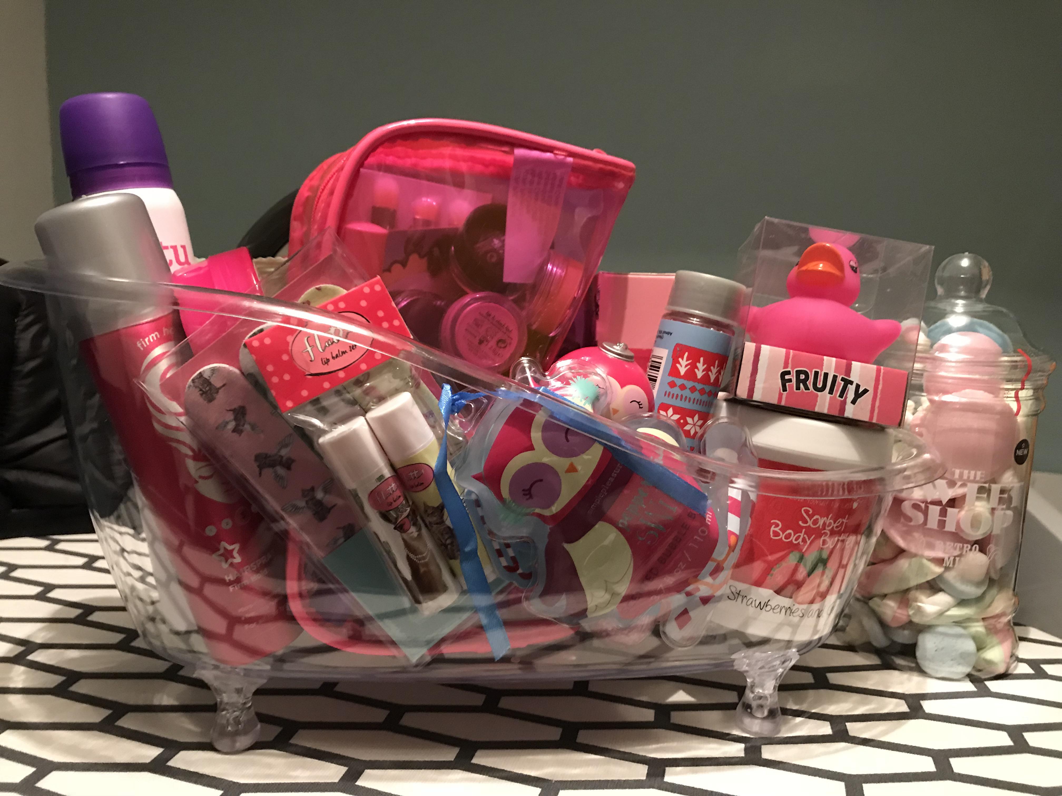 I made a night before pamper hamper for my 4 niecestobe who will be