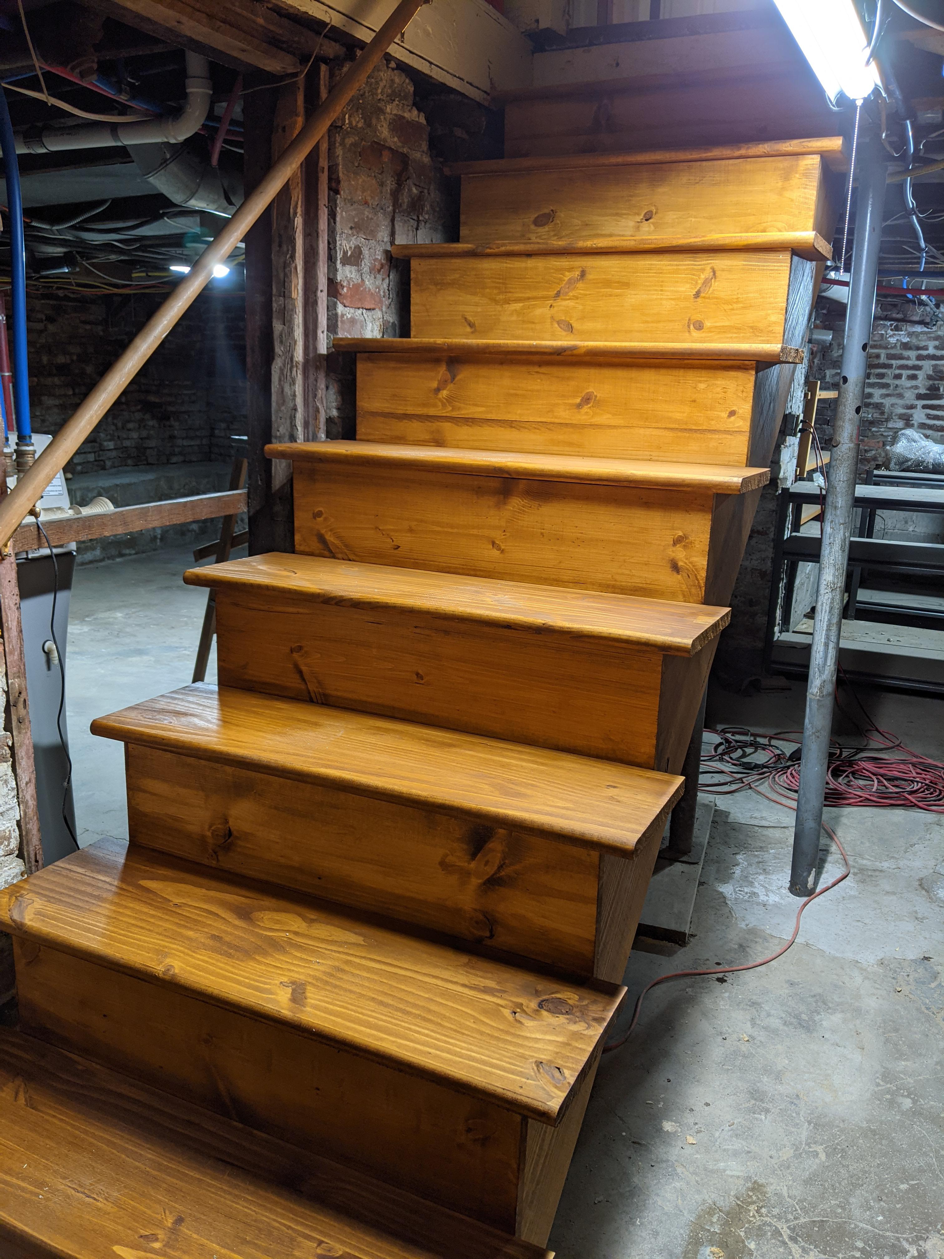 Replaced 100 year old basement stairs. Wish I had a before picture. r
