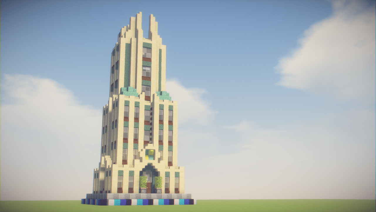 My first attempt at an Art Deco skyscraper. How'd I do? r/Minecraft