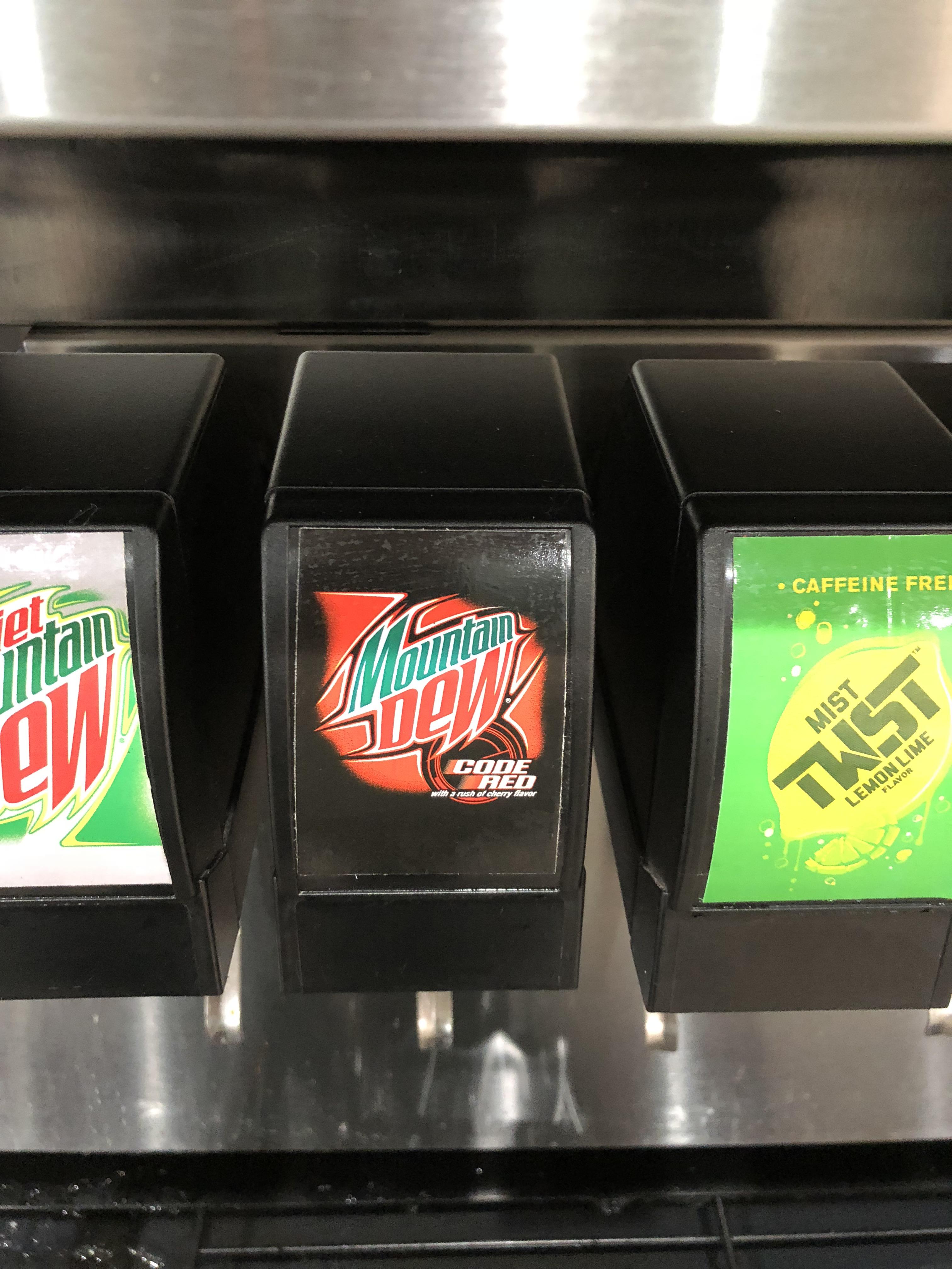 My local Arby’s has Game Fuel labeled as Code Red lol mountaindew