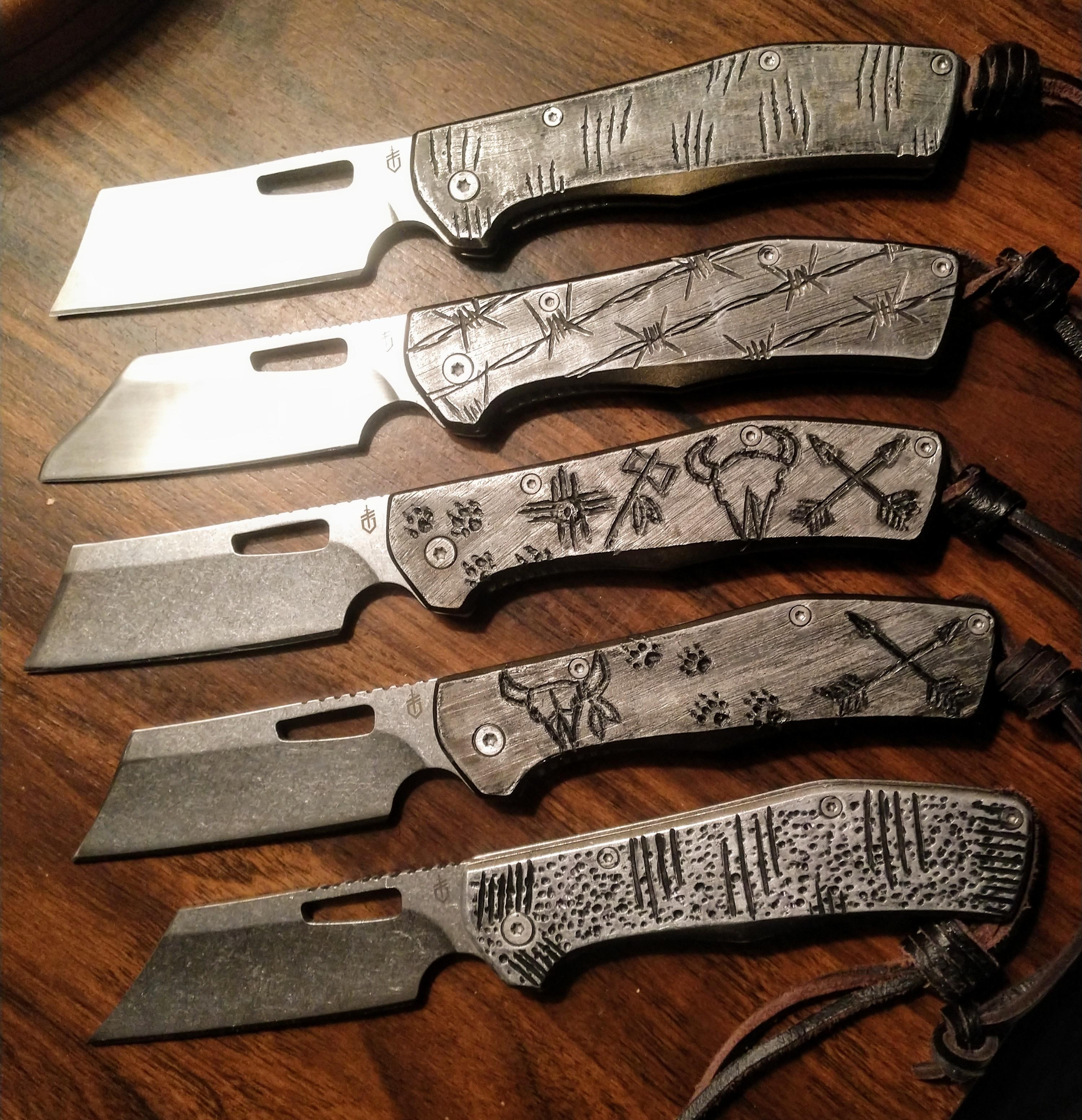 Gerber flat irons + Dremel = Xmas presents r/knives