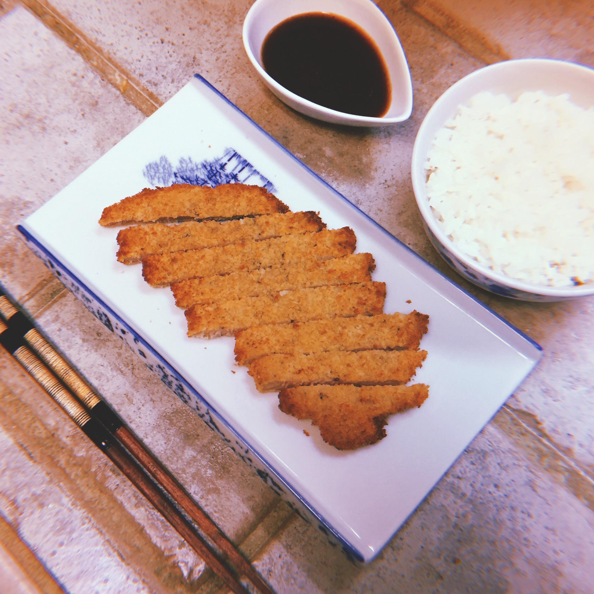 Airfried Tonkatsu night! 460 calories 🍱 r/1200isplenty