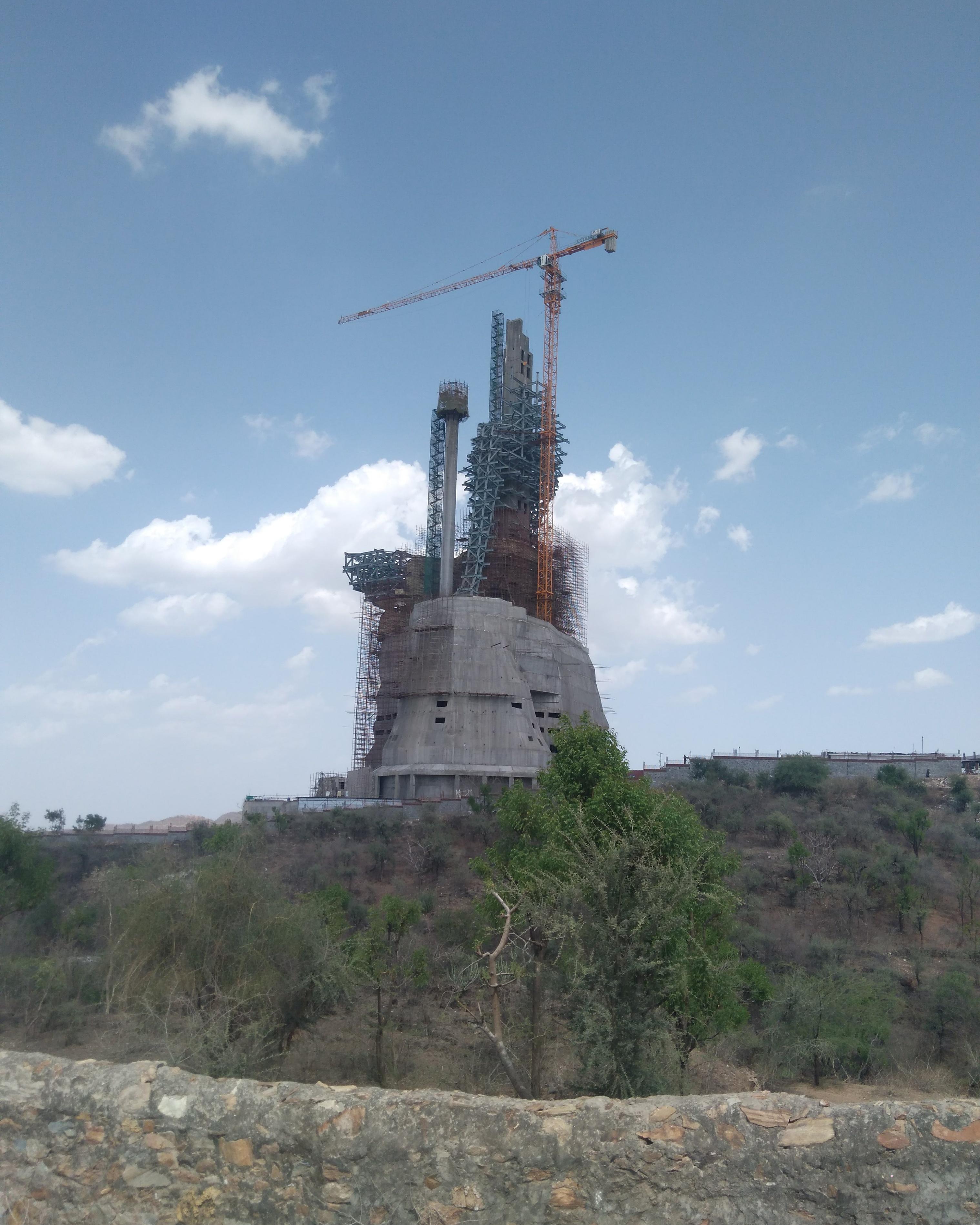 World's Tallest Shiva Statue of 351 Feet in the construction phase at