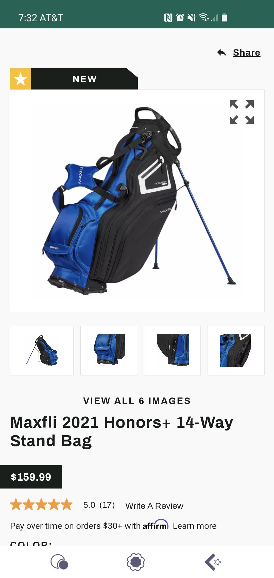 Has anyone purchased the new Maxfli Honors bag? Thinking of updating my