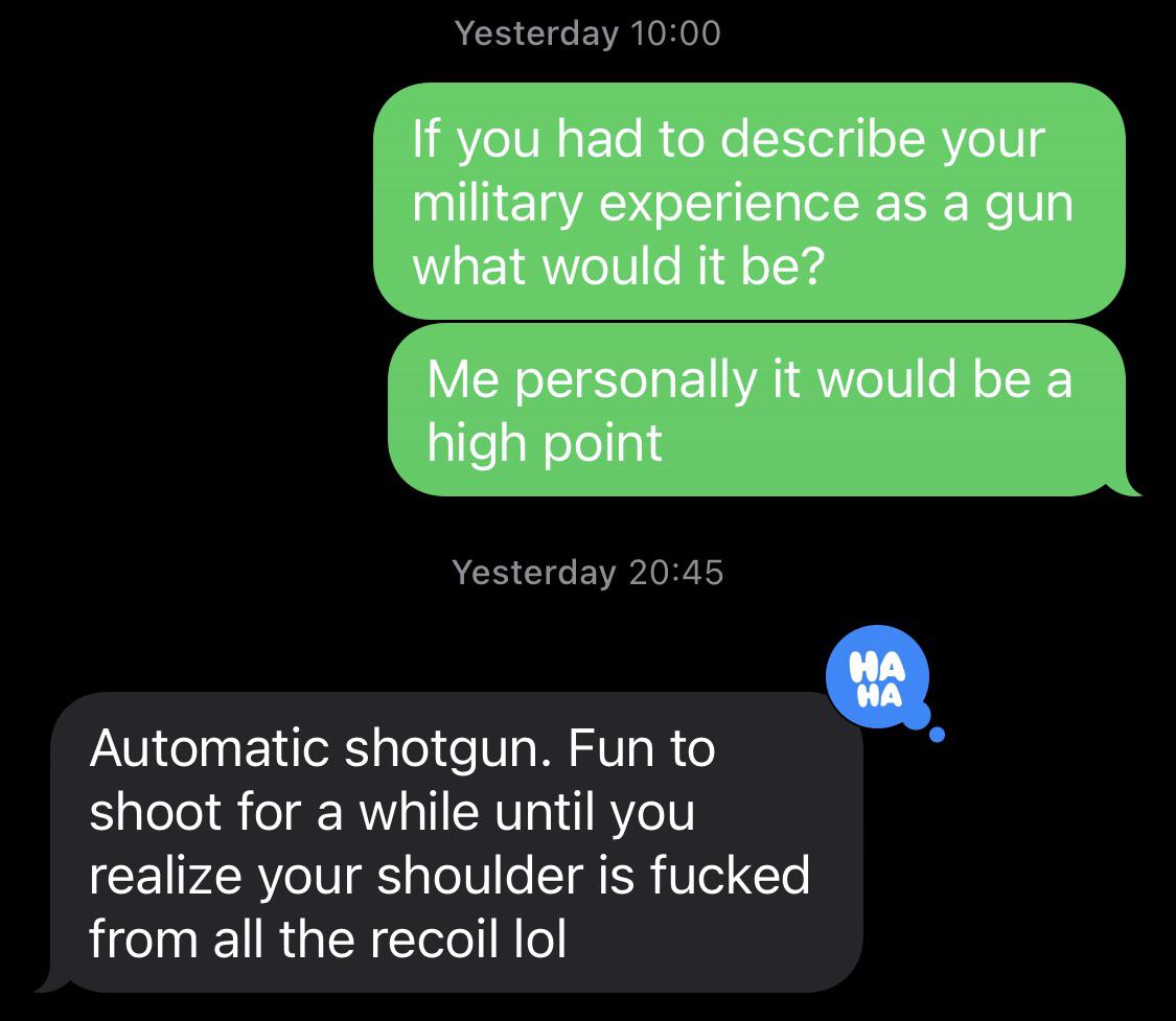 A conversation between two veteran friends. r/Military