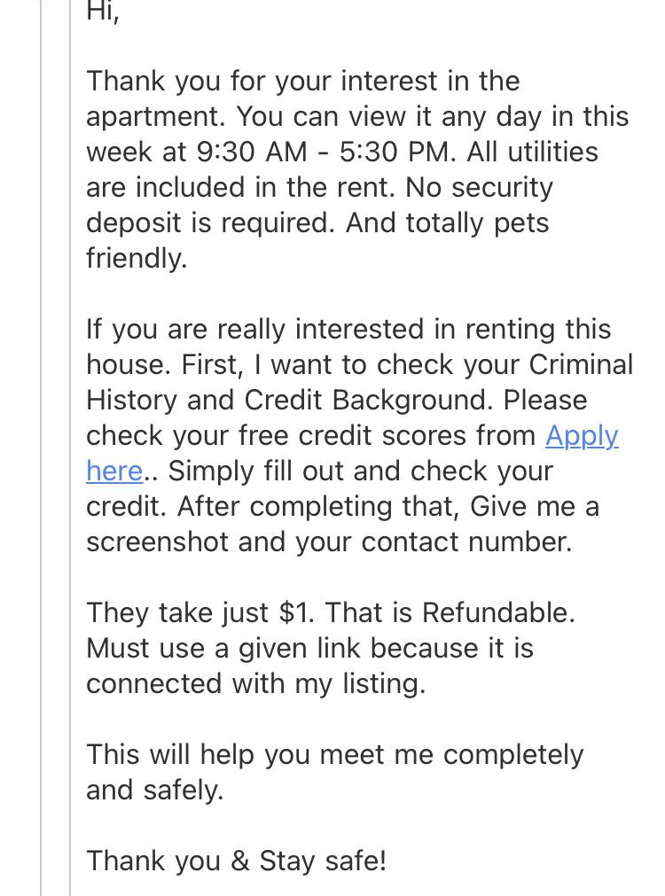 Craigslist apartment scam r/Scams