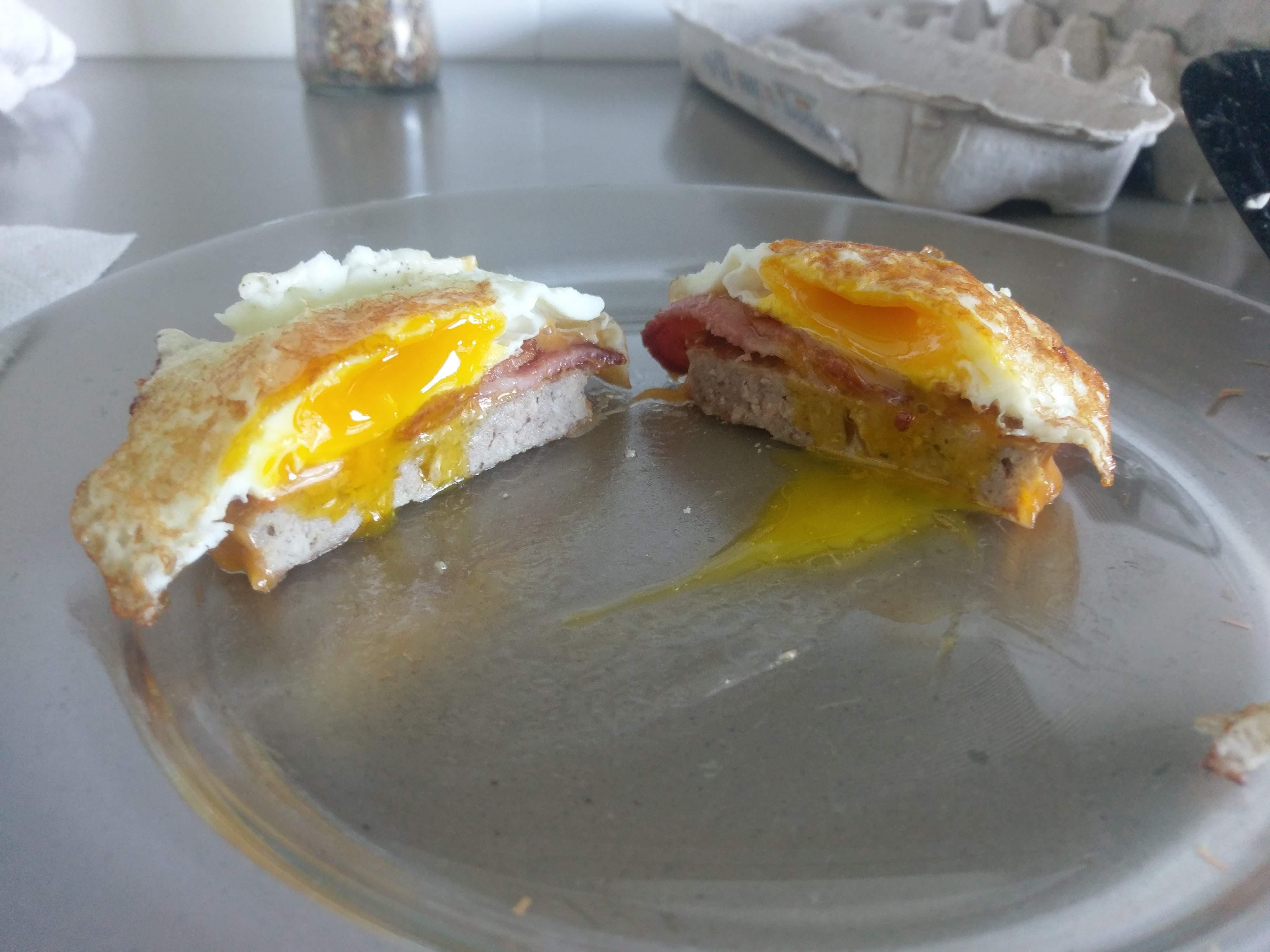 Sausage, bacon, egg, cheese nosandwich r/ketorecipes