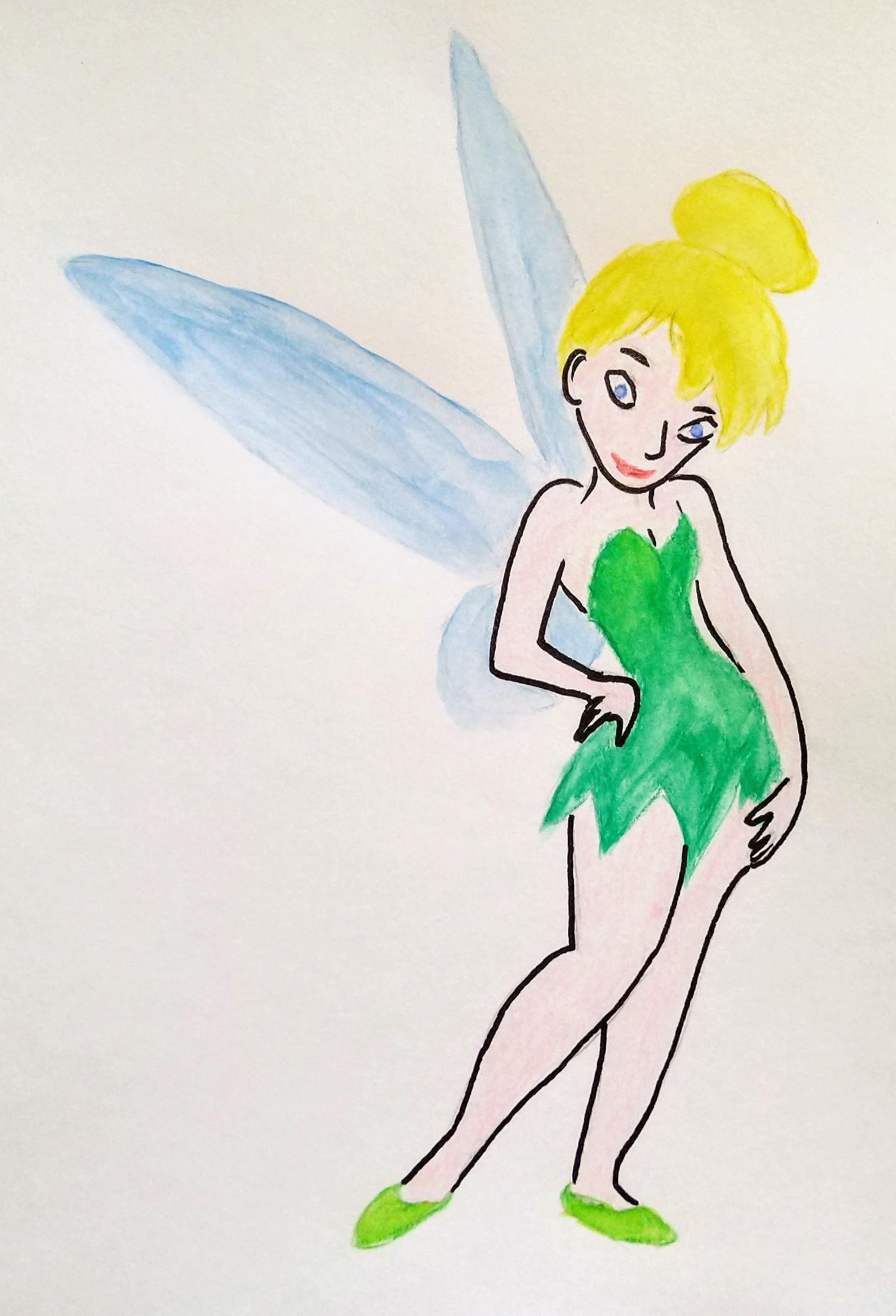Easy Tinkerbell Drawing Tinkerbell Drawing Tutorial Archives The
