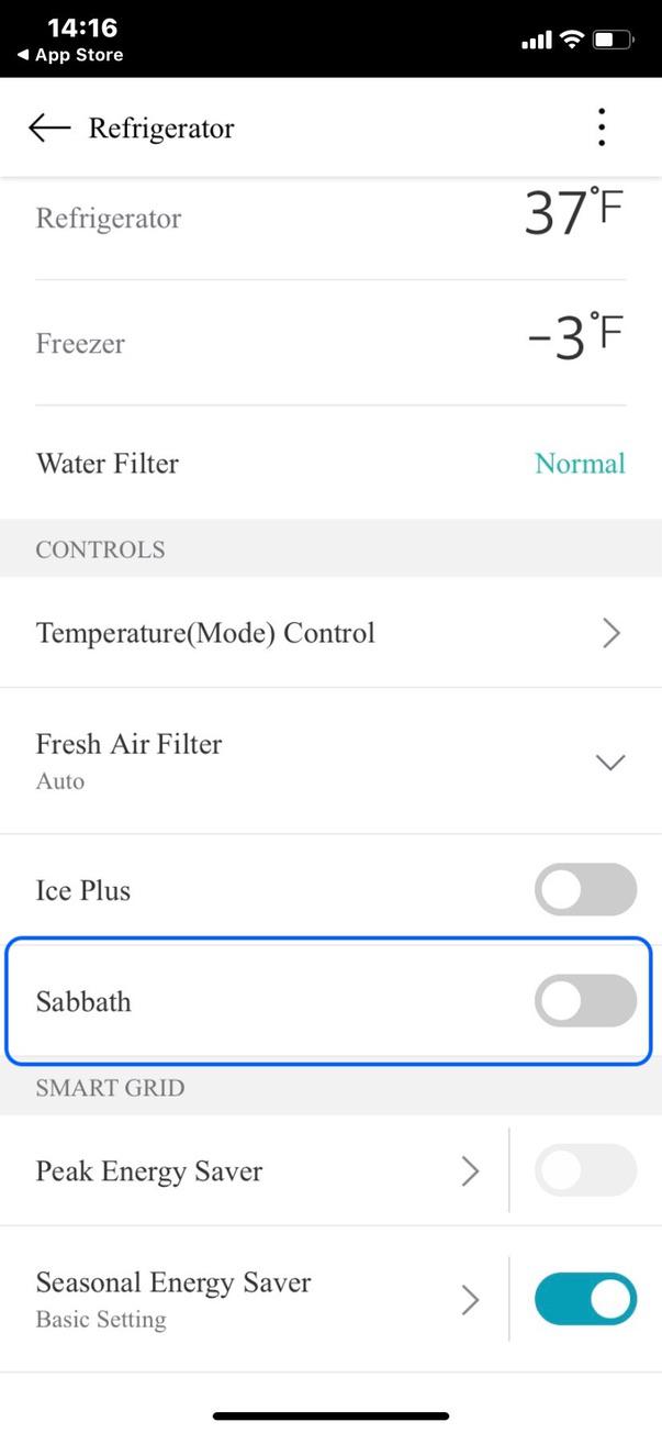 My parent's new LG fridge has a Sabbath mode r/mildlyinteresting