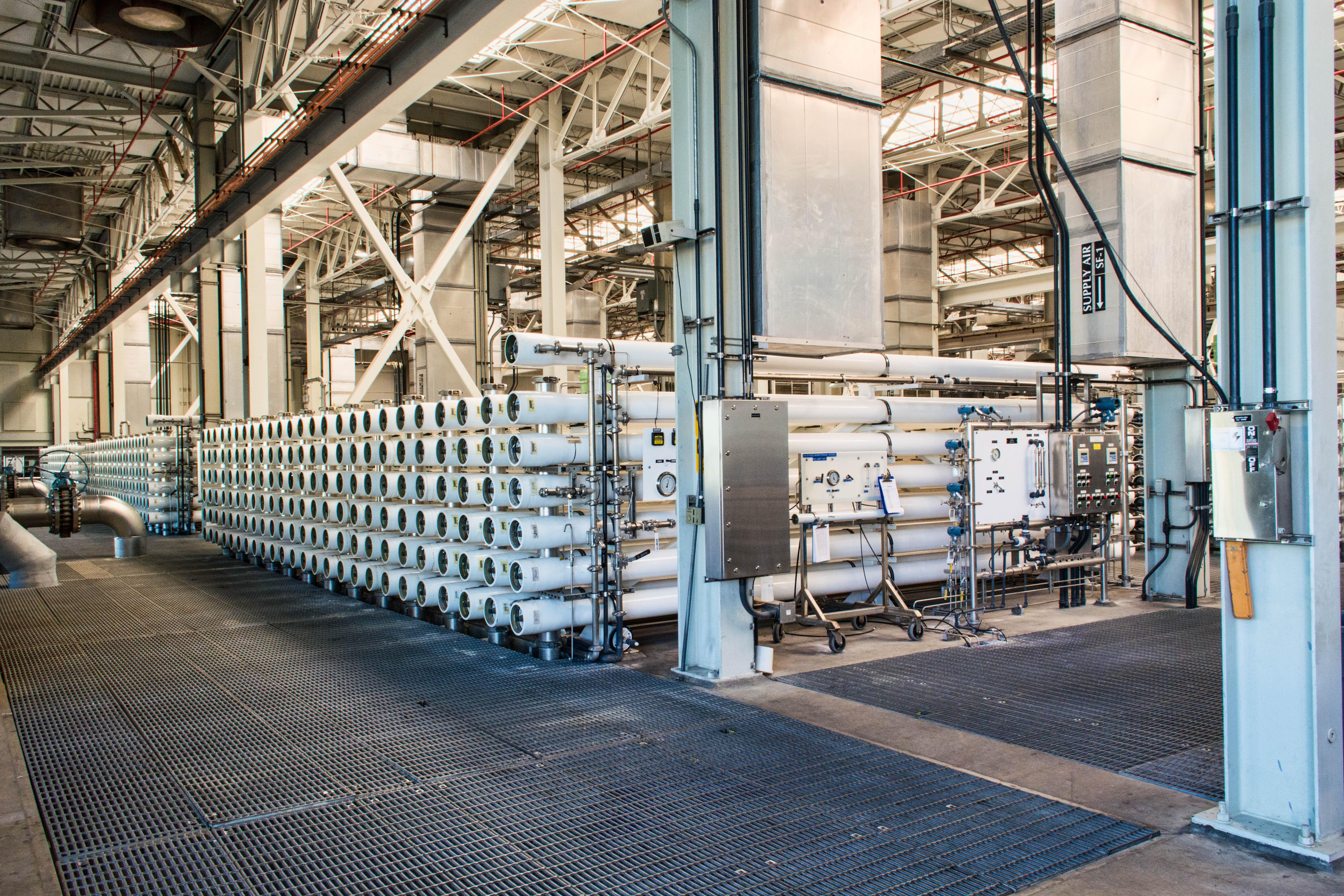 Reverse osmosis cells inside the largest groundwater replenishment