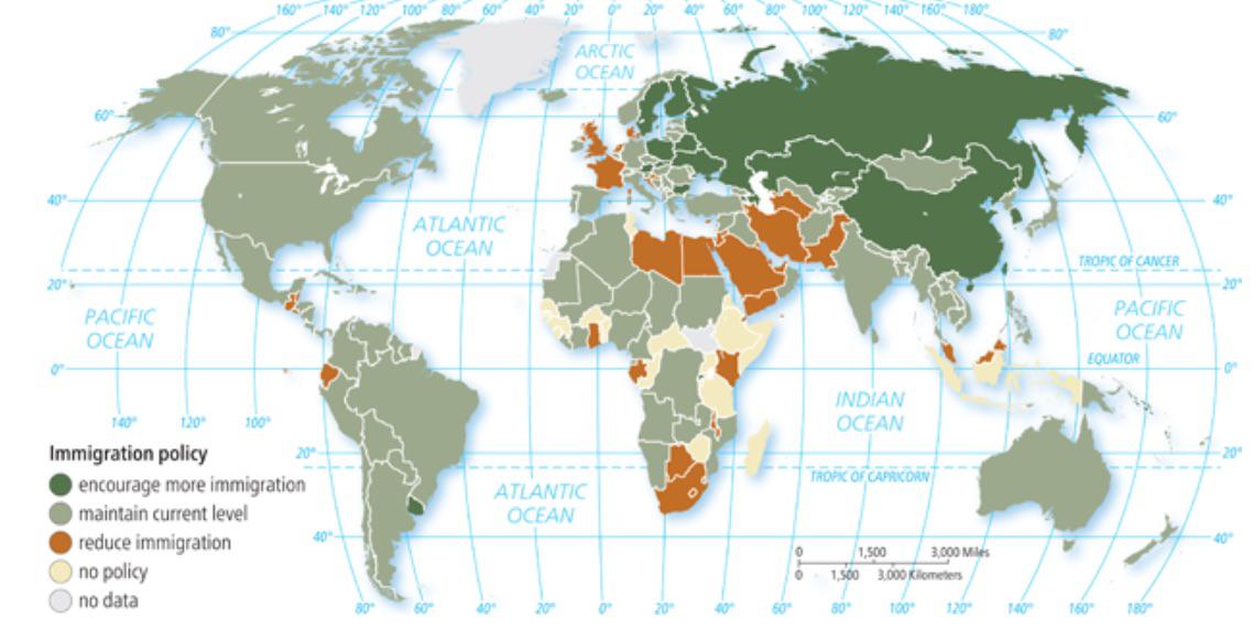 Immigration Policies Worldwide MapPorn