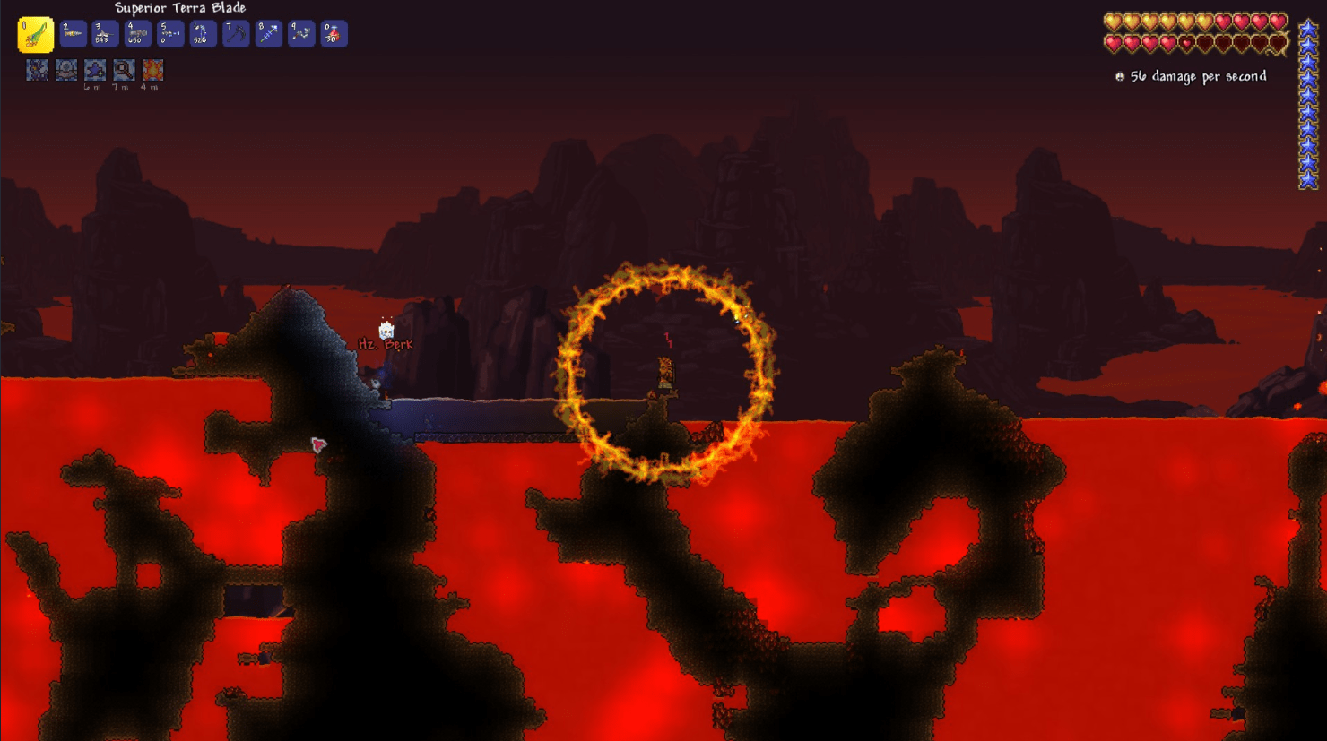 ummm what? water in hell? r/Terraria