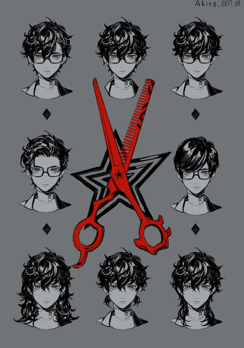 Joker with different Hairstyles [by Akira_33_] r/Persona5