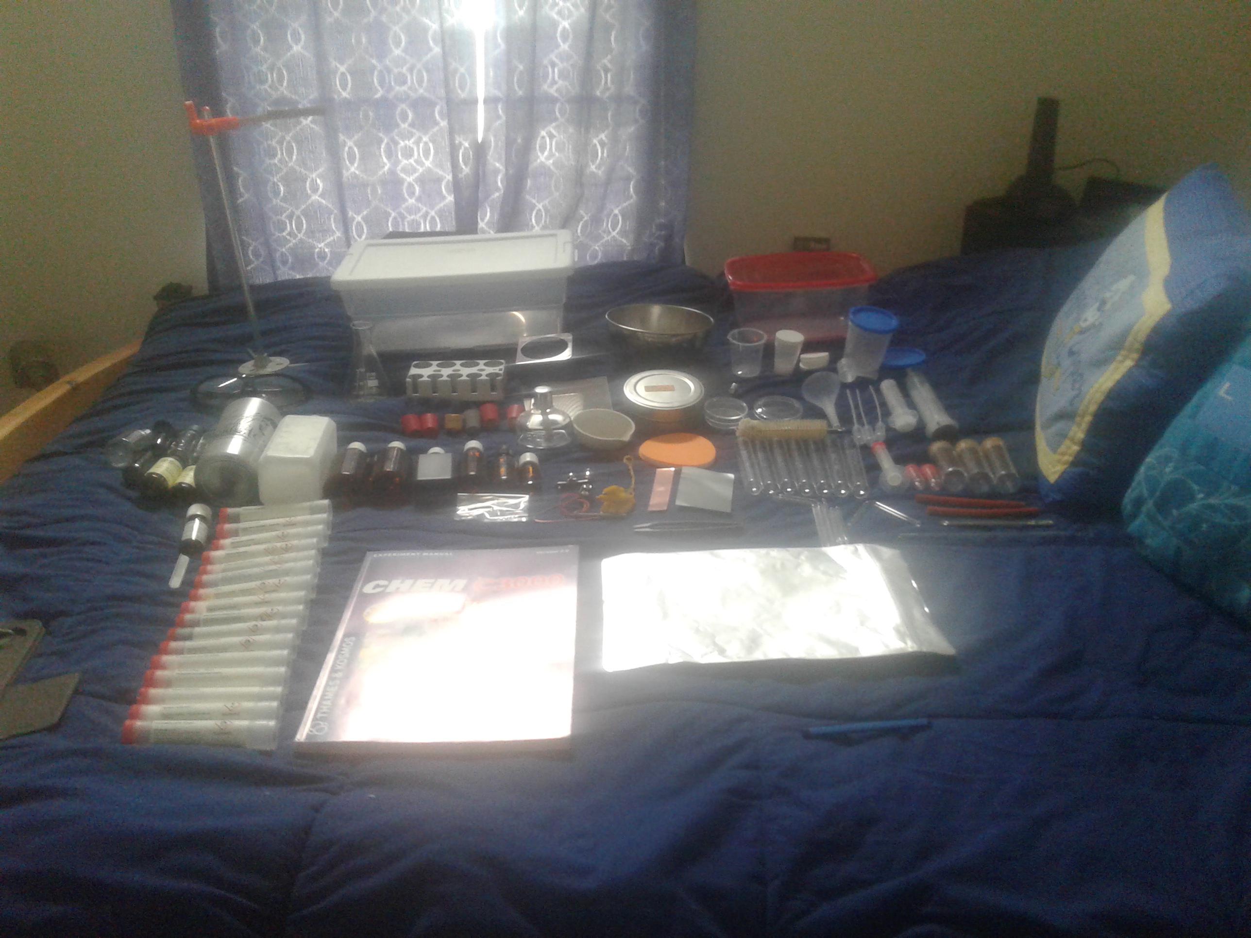 My new chemistry set. Chem c3000. I also added some other supplies I